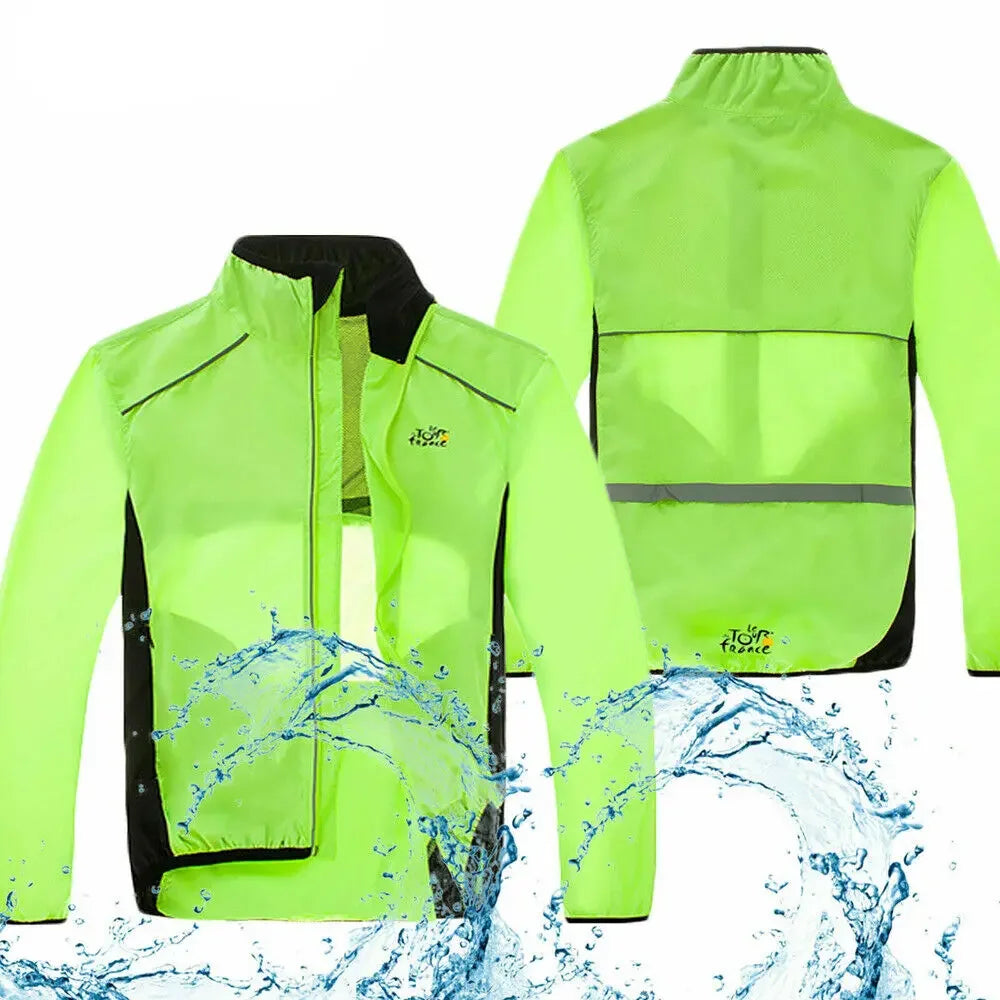 Reflective Men's Rain Jacket Waterproof Windbreaker