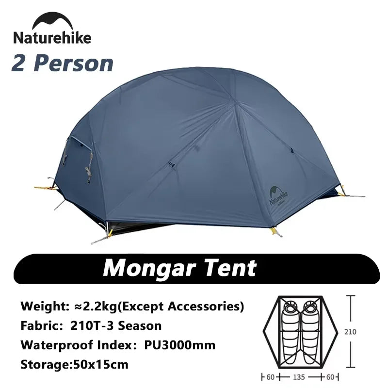 Naturehike Mongar 2 Person Tent 20D Nylon 210T Waterproof Ultralight Camping