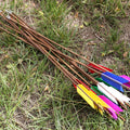 Archery Bamboo Arrows  33.5" 8mm Diameter with 4" Turkey Feathers