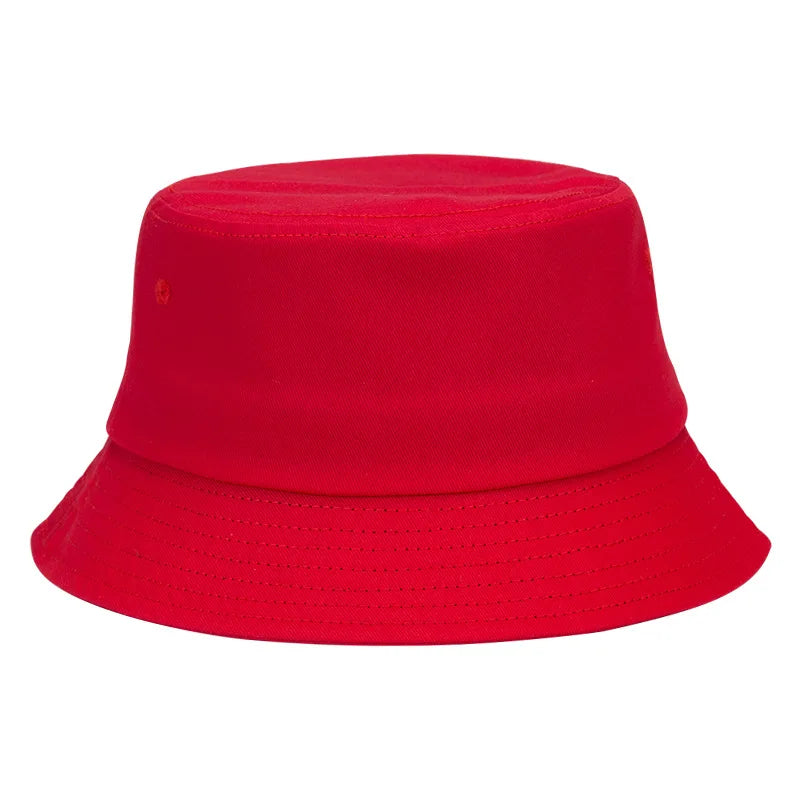 100% Pure Cotton Solid Color Bucket Hat