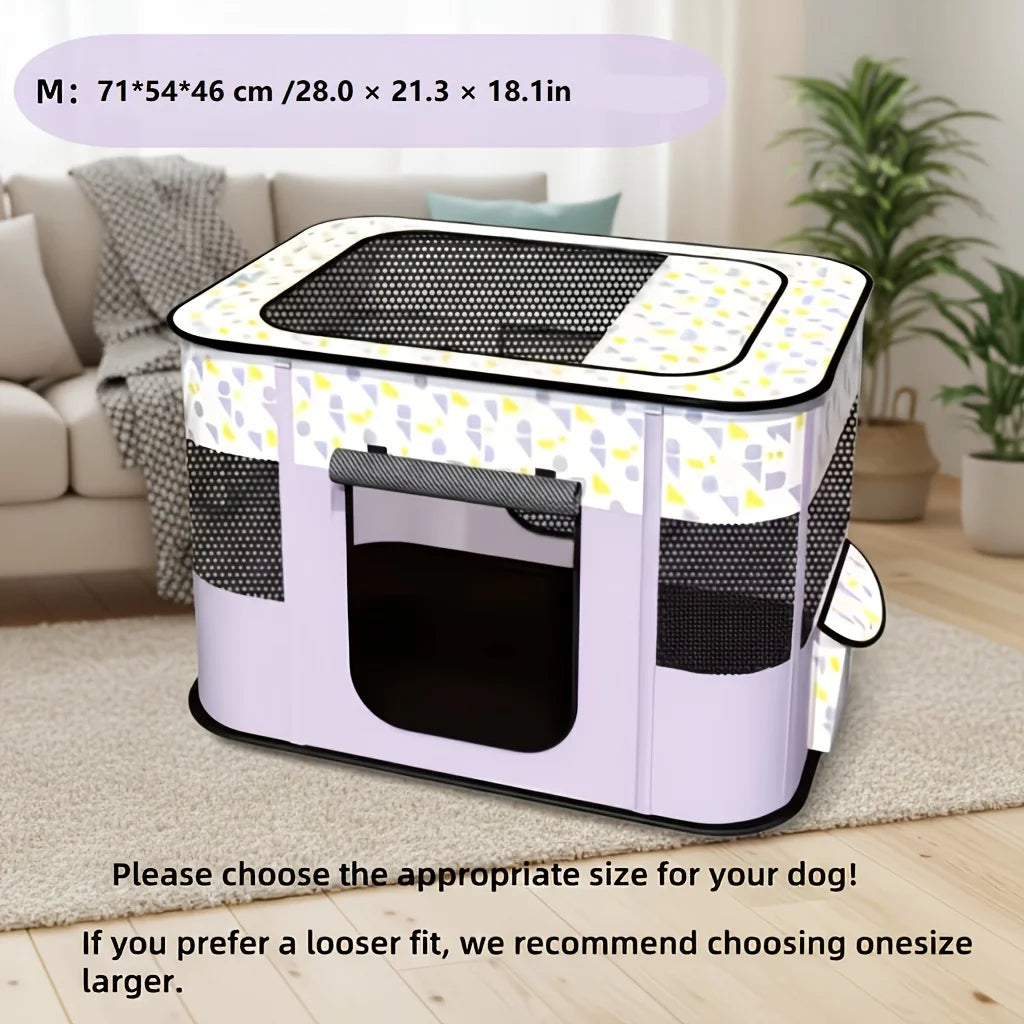 Fashionable Foldable Rectangular Pet Cage (M/XL) for Dogs & Cats, Pet House & Playpen, Portable Tent Fence for Puppies & Kittens