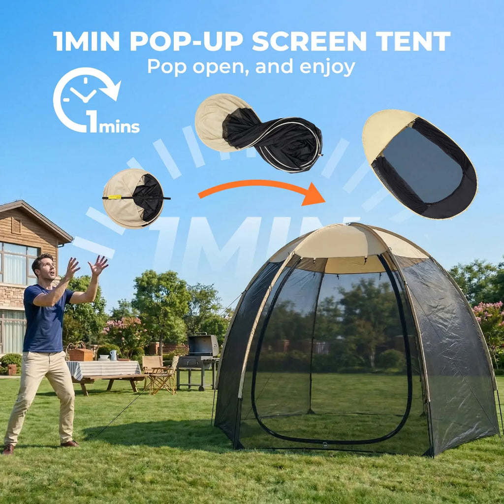 Pop Up Screen House Tent 10x10 Ft