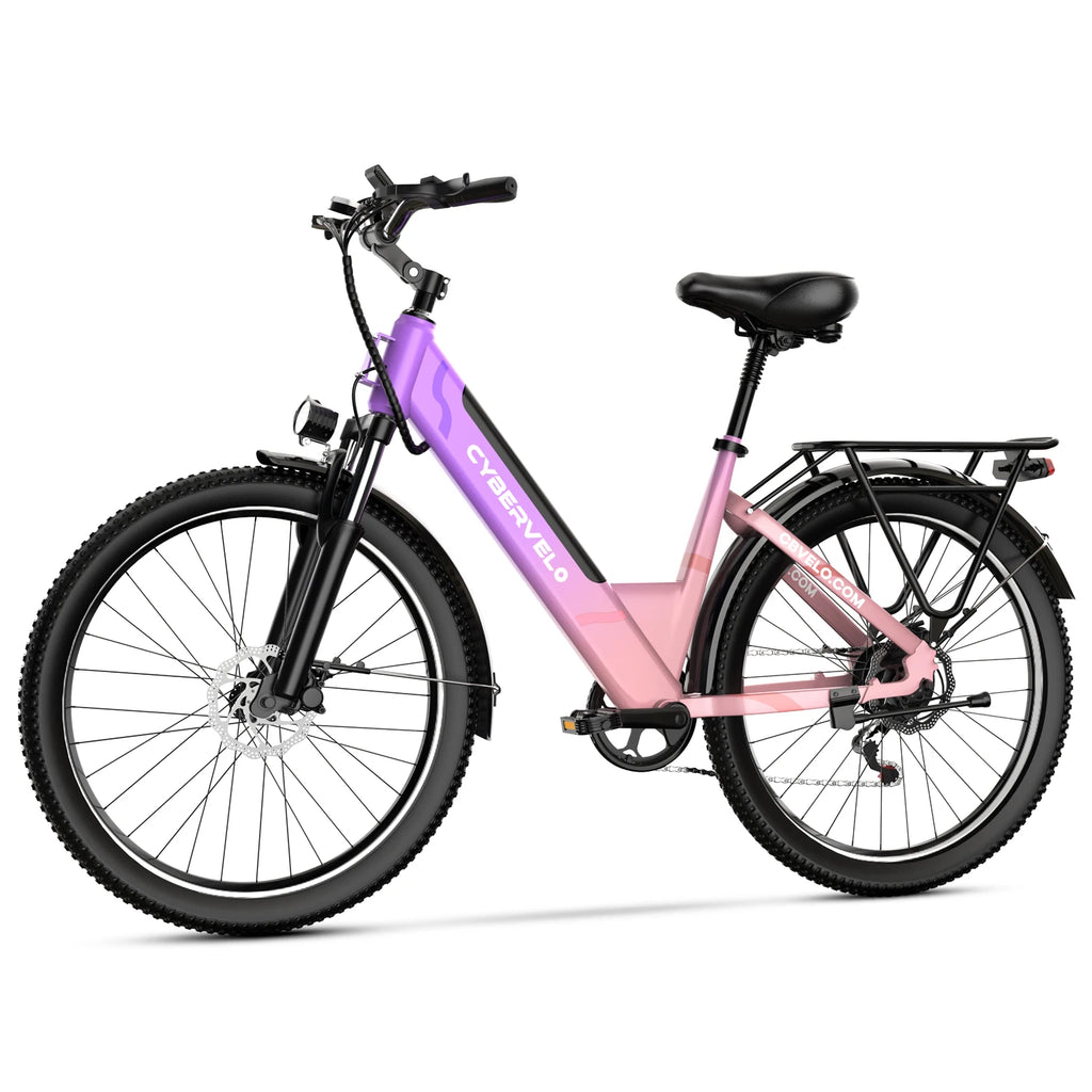 1000W Peak Electric Bike for Adults 26" Step-Thru 14Ah Removable Battery Ebike