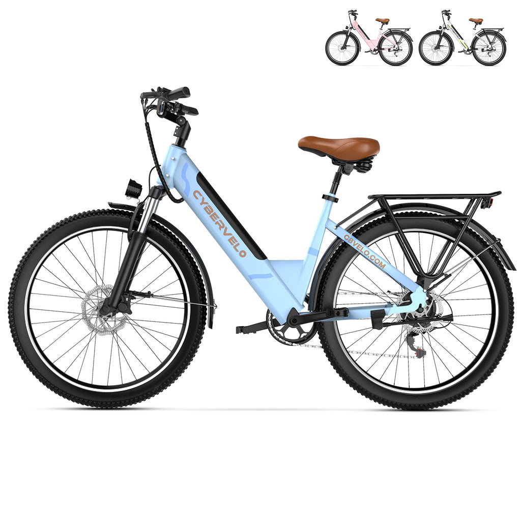 1000W Peak Electric Bike for Adults 26" Step-Thru 14Ah Removable Battery Ebike