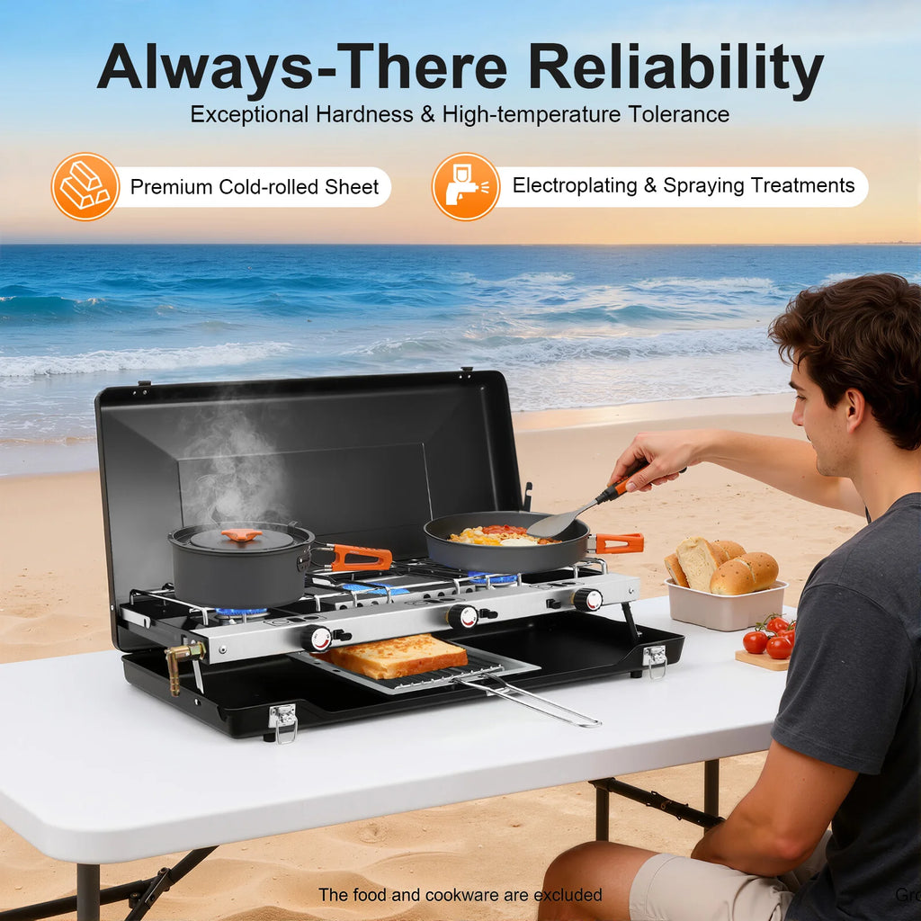 Portable propane butane 3-Burner Outdoor Stove