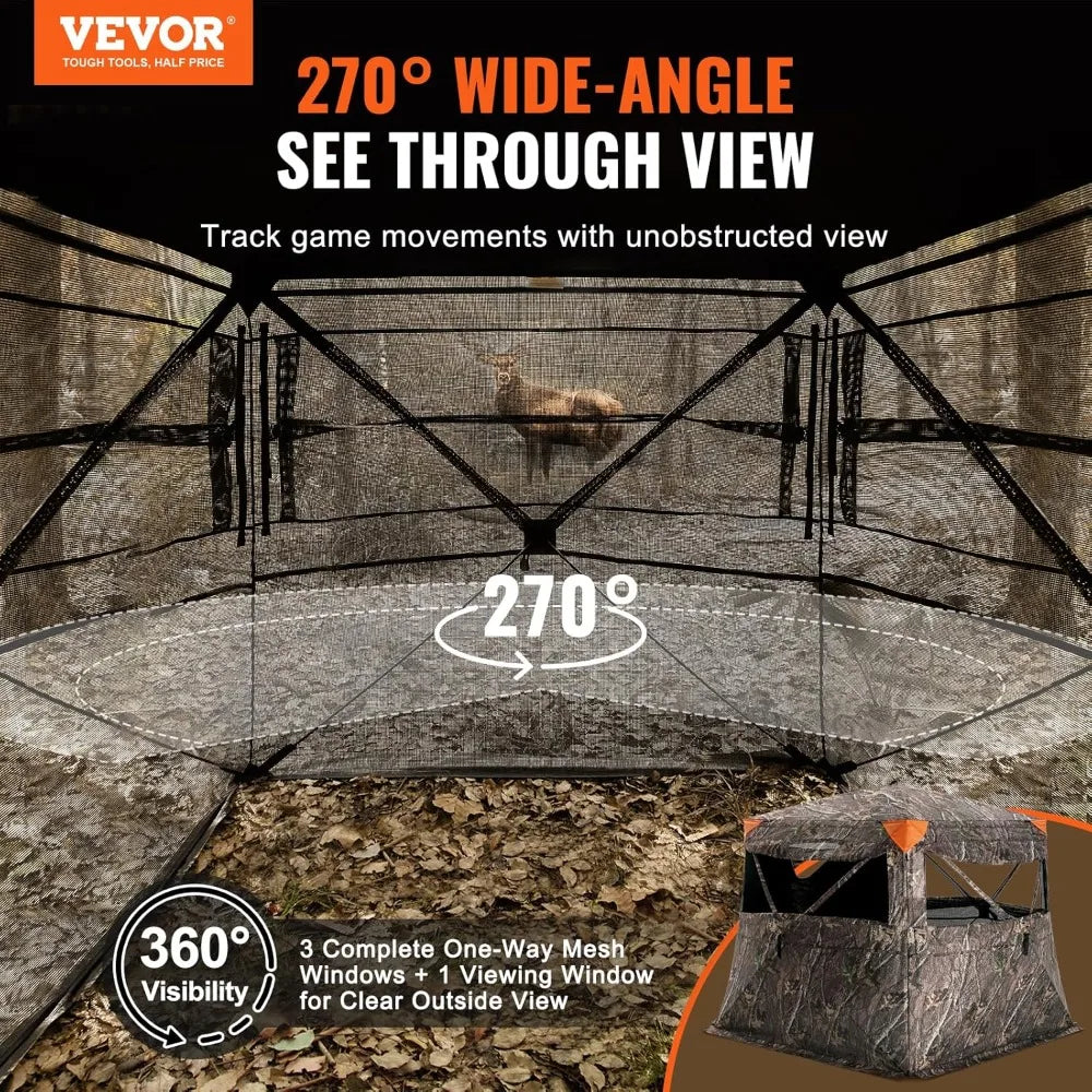 Portable Camouflage Hunting Blind  360° View, Waterproof