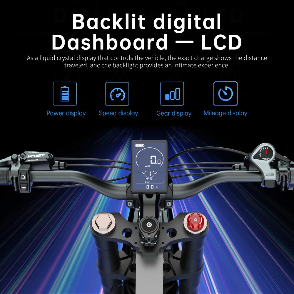 Adult Off Road Electric Bicycle 3000W Motors 60V30AH Lithium Battery Speed 85Kmh