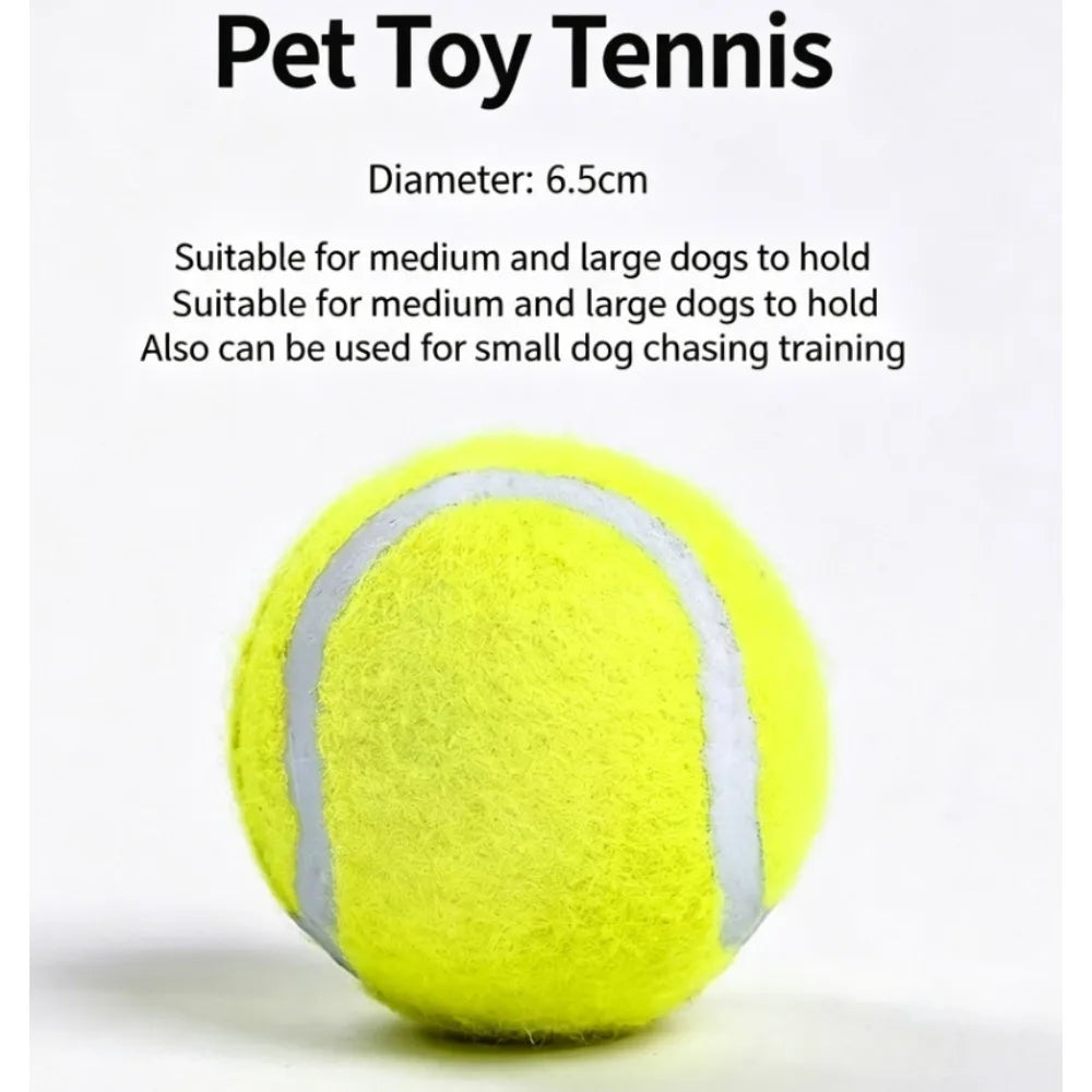 1Pc Dog Toy Bouncy Tennis Ball for Large Medium Small Dogs. Tough Chew Durable Rubber Toy for Biting. Training Fetch Pet Supply.