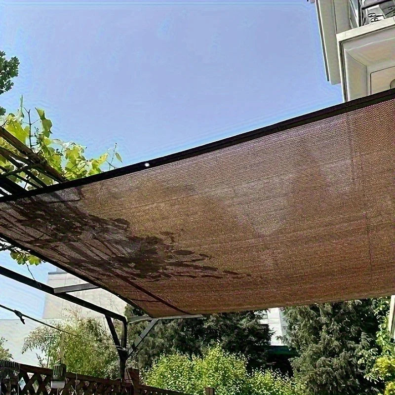 Large-Area Shading Net for Courtyards - Coffee-Colored - Specifically Designed for Large Courtyards, Made of High-Density