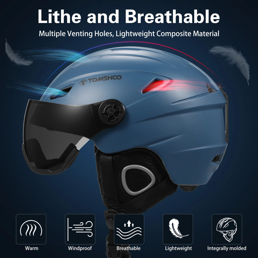 US Ski or Snowboard Helmet with Removable Liner and Ear Pads