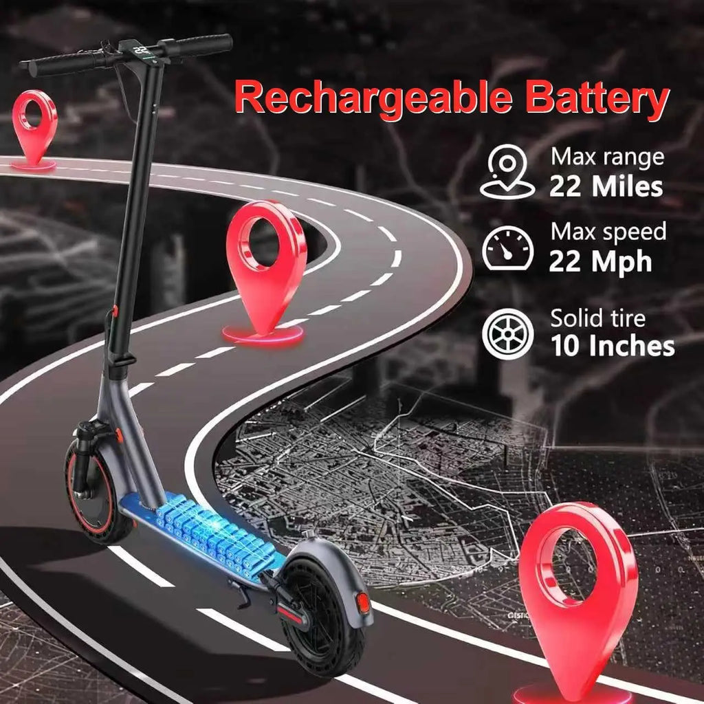 Electric Scooter with 42V 22 Miles Range Dual Braking & Suspension