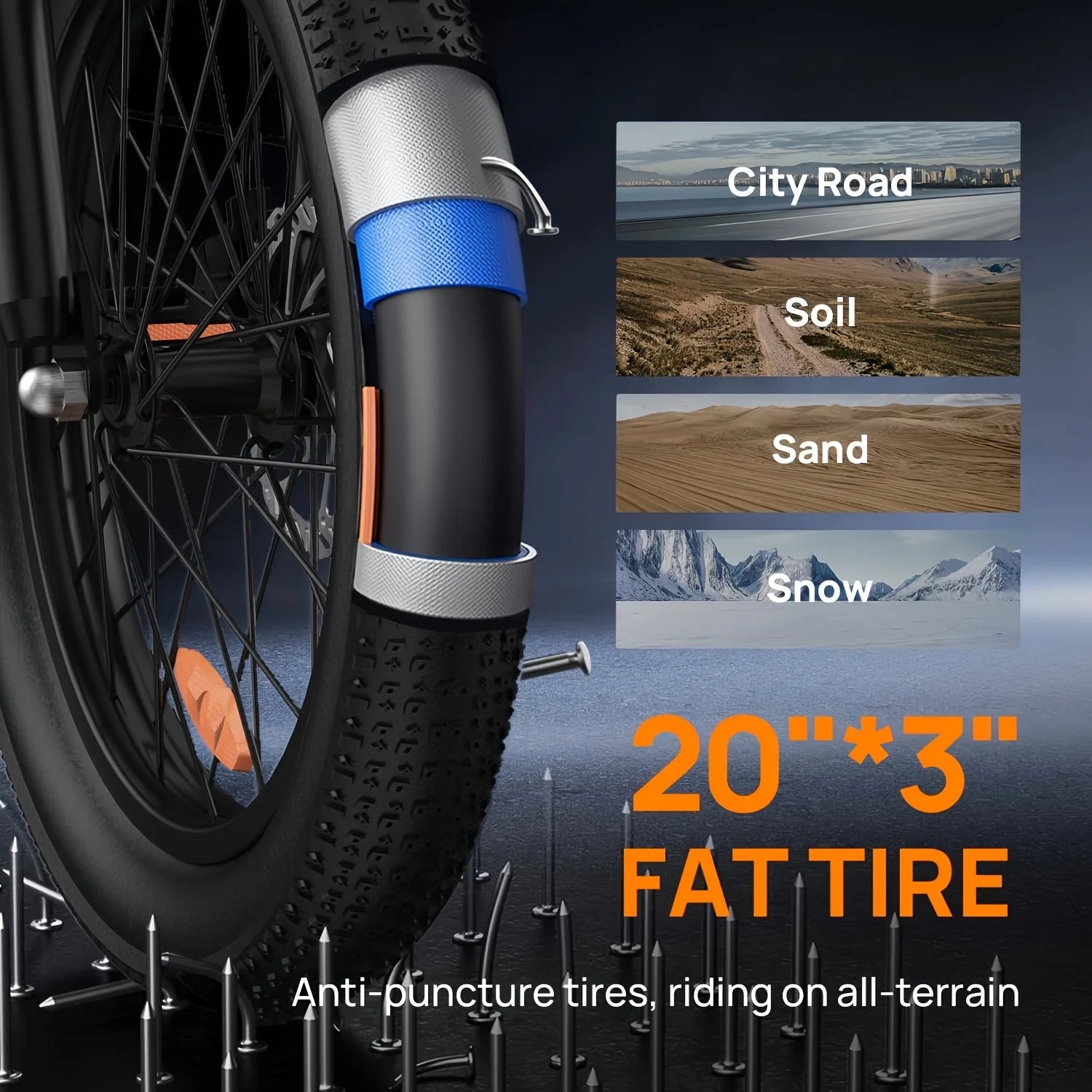 1000W E20 Electric Bike | 48V 13Ah Removable Battery, 28MPH, 7-Speed E-Bike with Dual Disc Brake