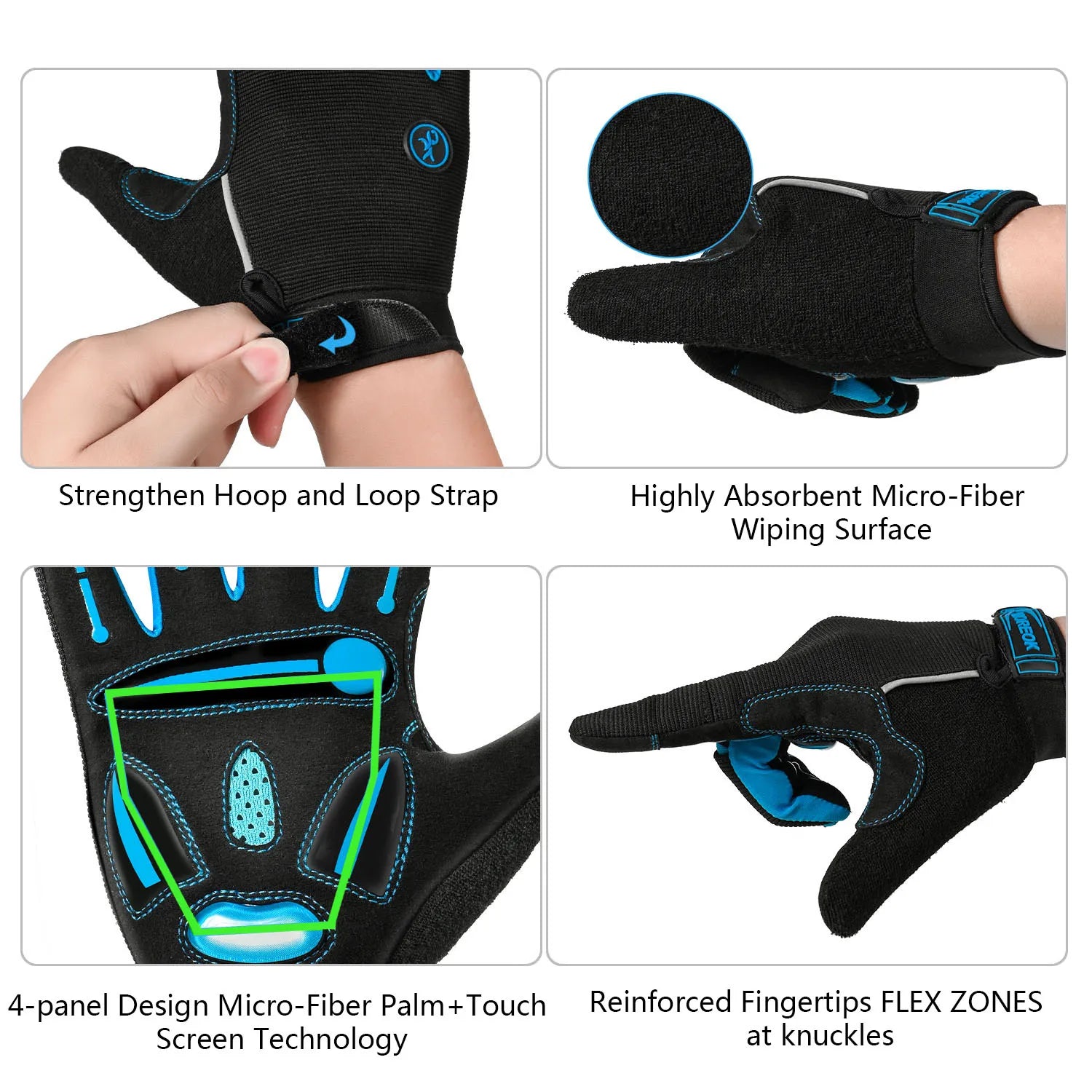 Motocross Bicycle Racing Gloves Breathable Non-slip Touch Screen for Men and Women