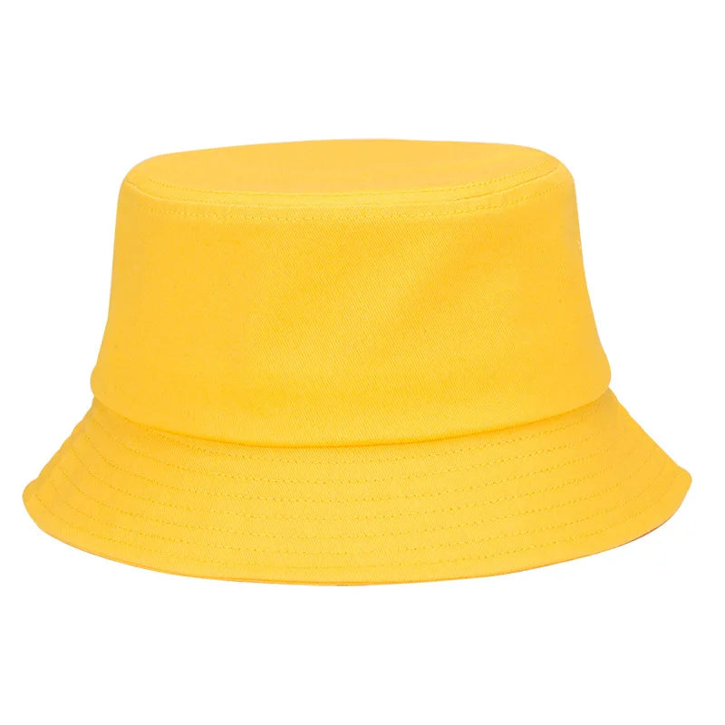 100% Pure Cotton Solid Color Bucket Hat