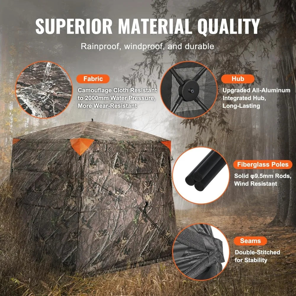 Portable Camouflage Hunting Blind  360° View, Waterproof