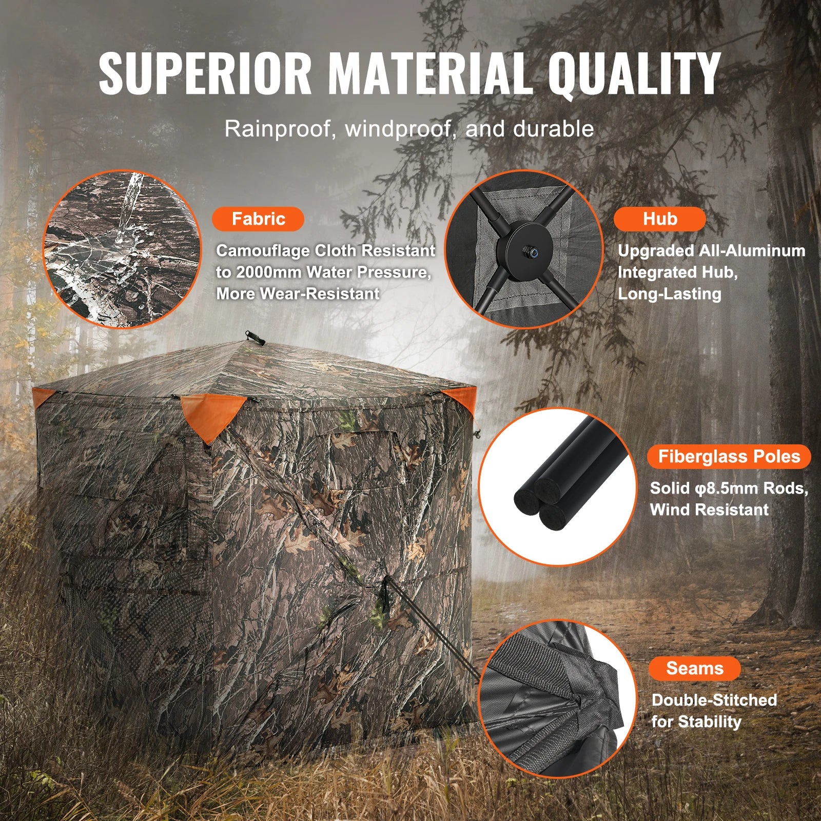 Hunting Blind  270° See Through Ground Blind 1-2 Person