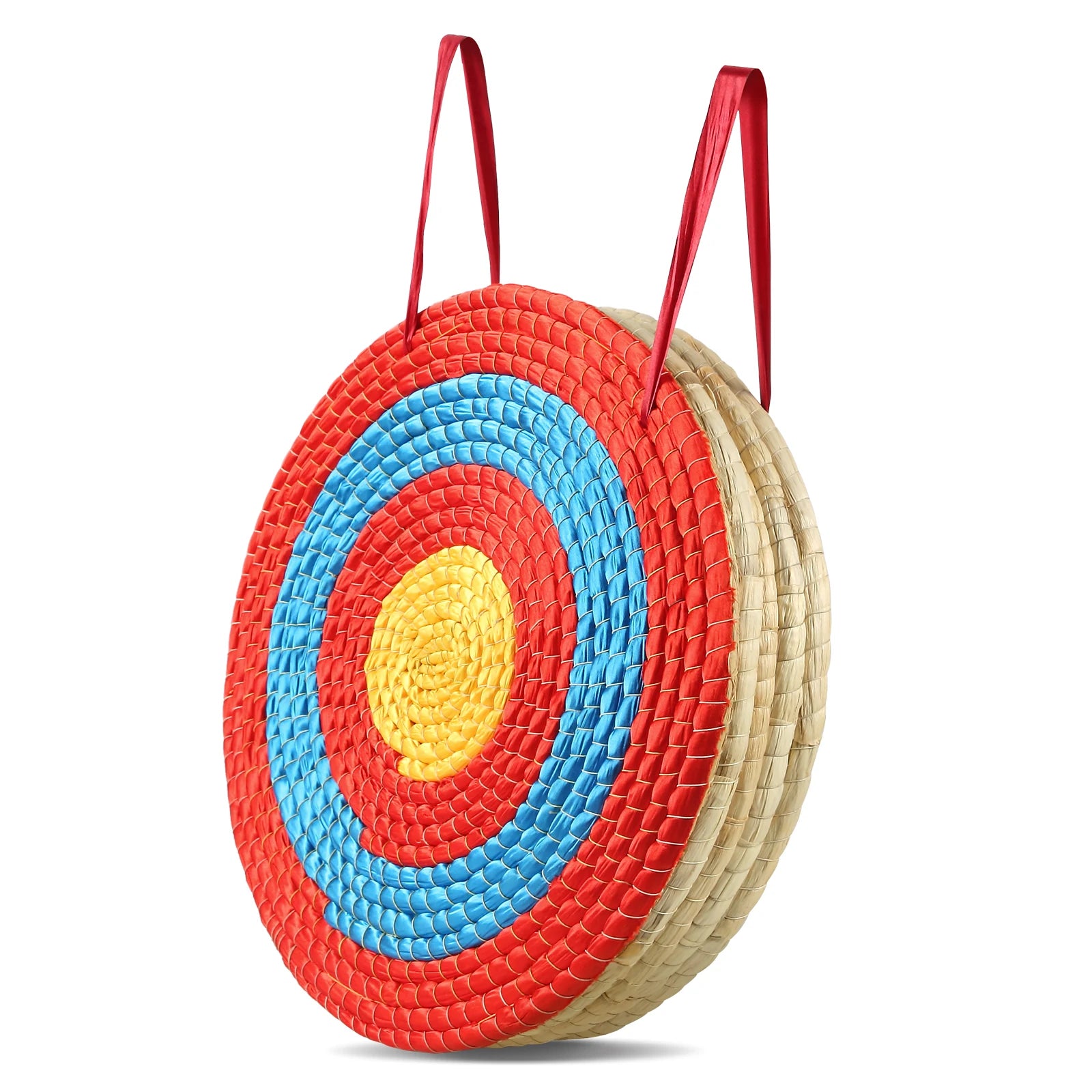 SucceBuy  20in Traditional Solid Straw Round Archery Target Shooting Bow Coloured Rope Target 3/5 Layer for Shooting Practice
