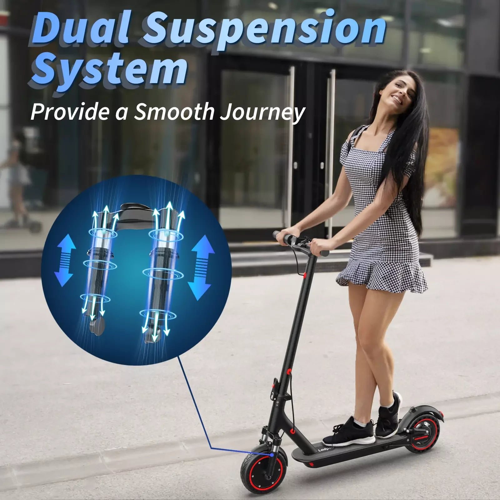 8.5'' Electric Scooter 350W 19mph Speed Dual Suspension 19miles