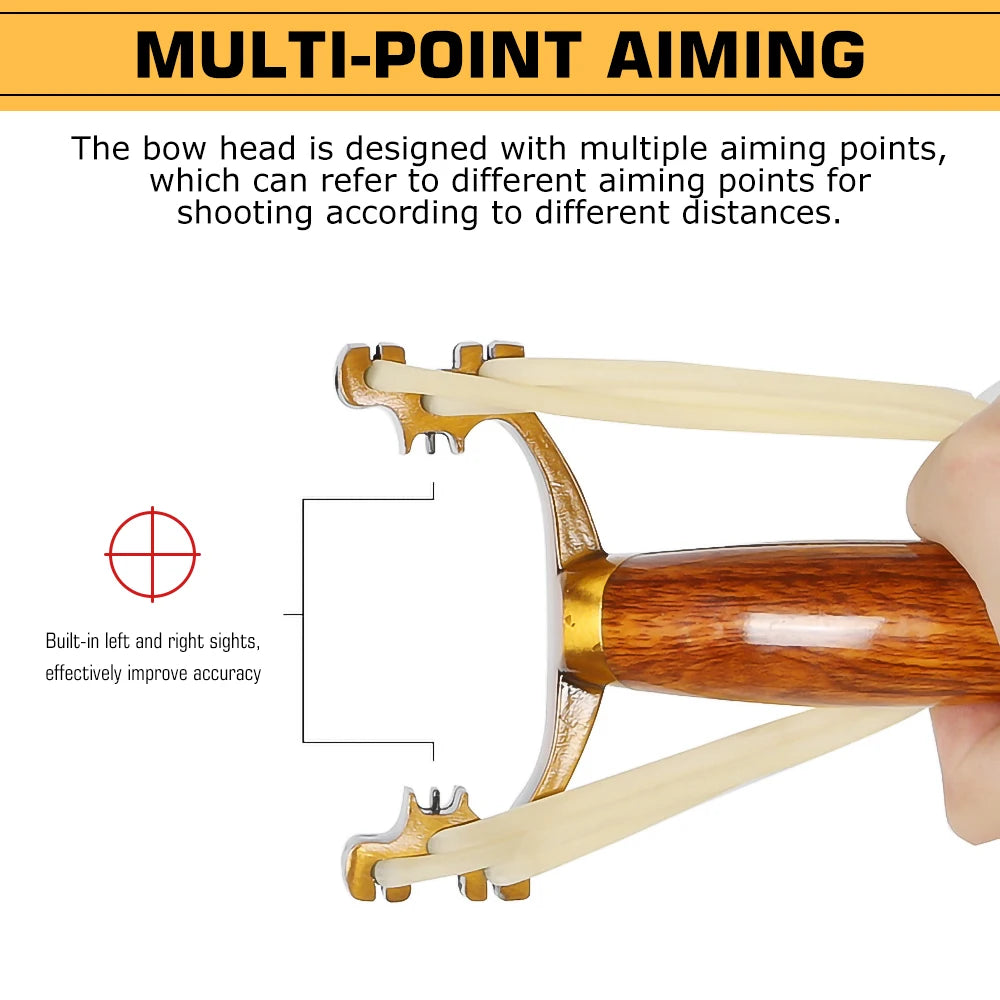 Precision Outdoor Slingshot with Alloy Wooden Handle