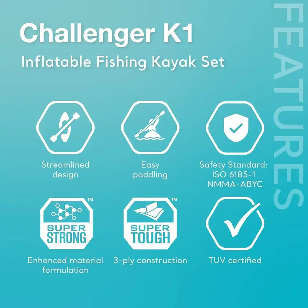 Inflateable Kayak with 86in Paddles and High-Output Pump – SuperStrong PVC – Adjustable Seat with Backrest