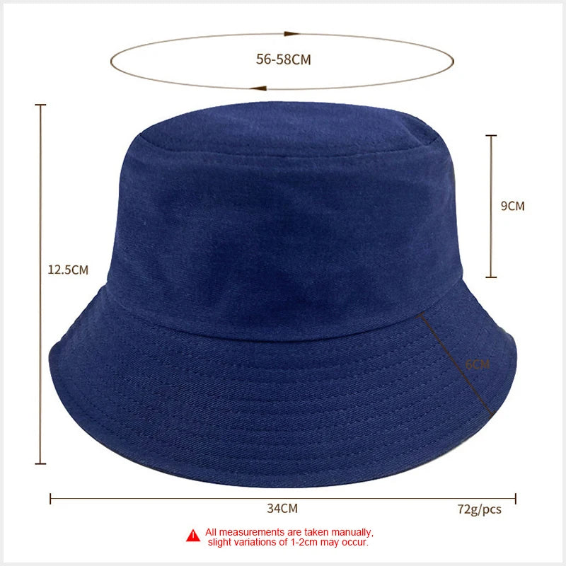 100% Pure Cotton Solid Color Bucket Hat