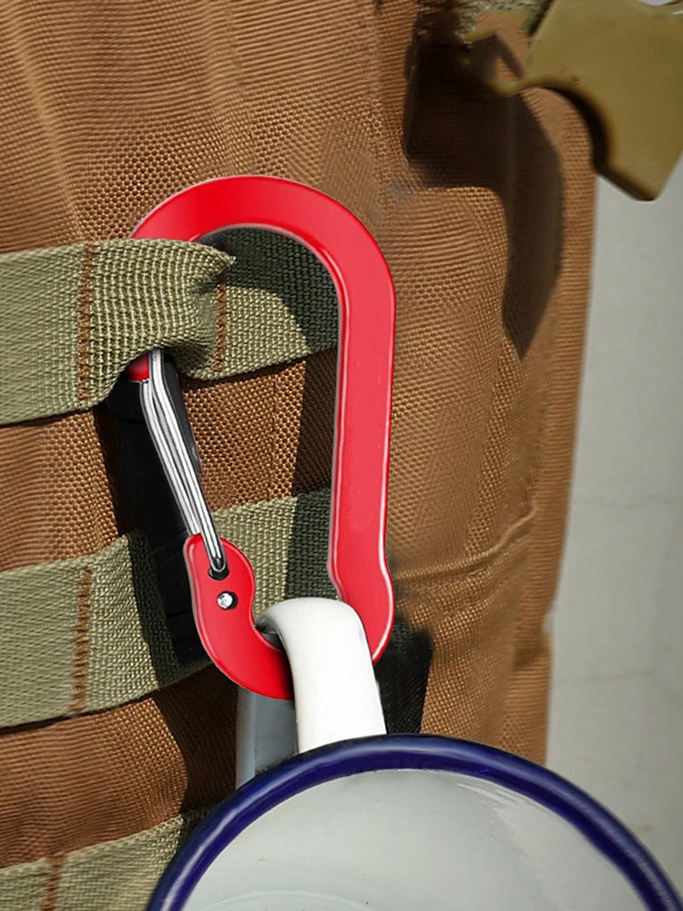 6Pcs Outdoor Carabiner Keychain D Shape Mini Carabiner