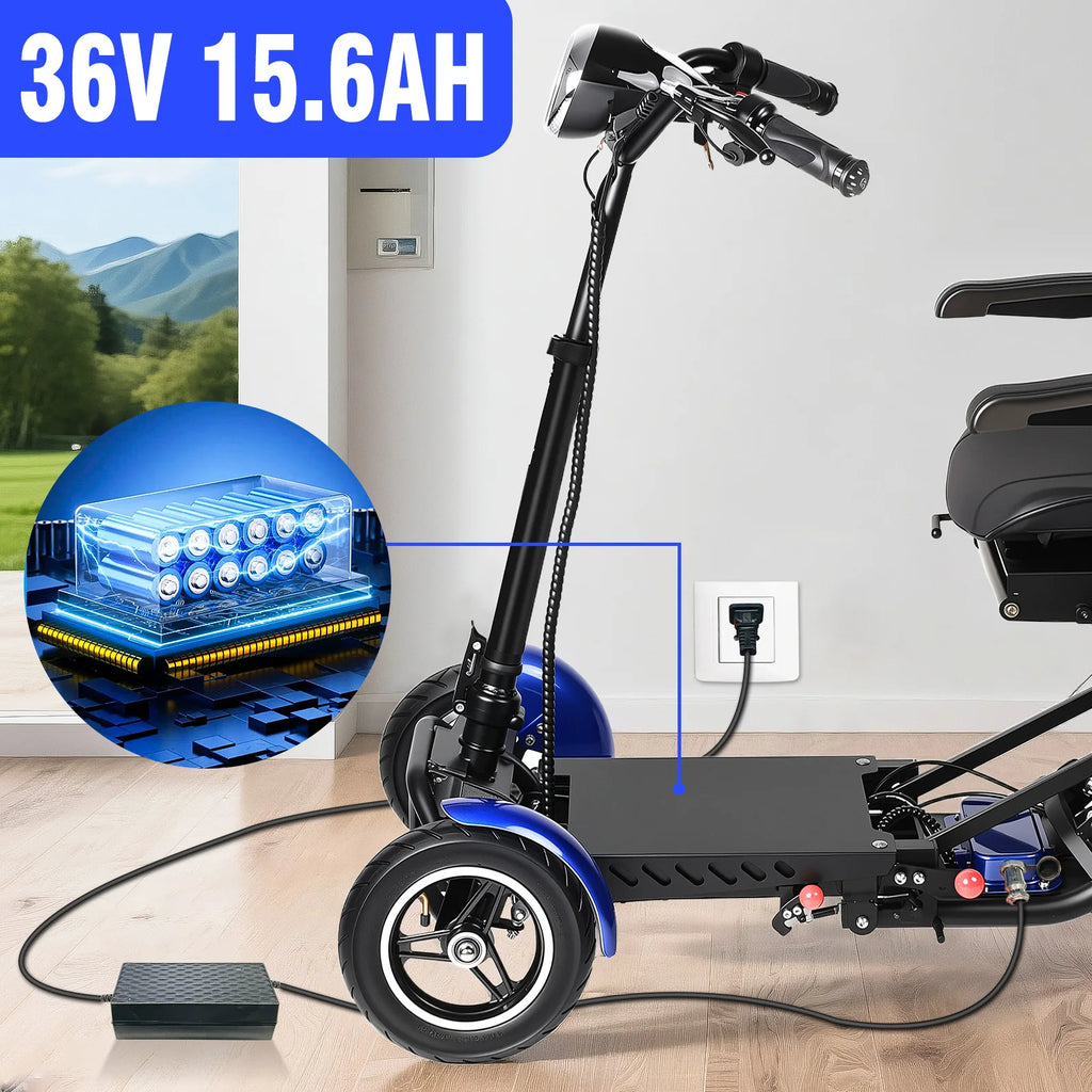 4-Wheel Folding Electric Scooter for Seniors, 750W Motor 36V15.6AH Battery