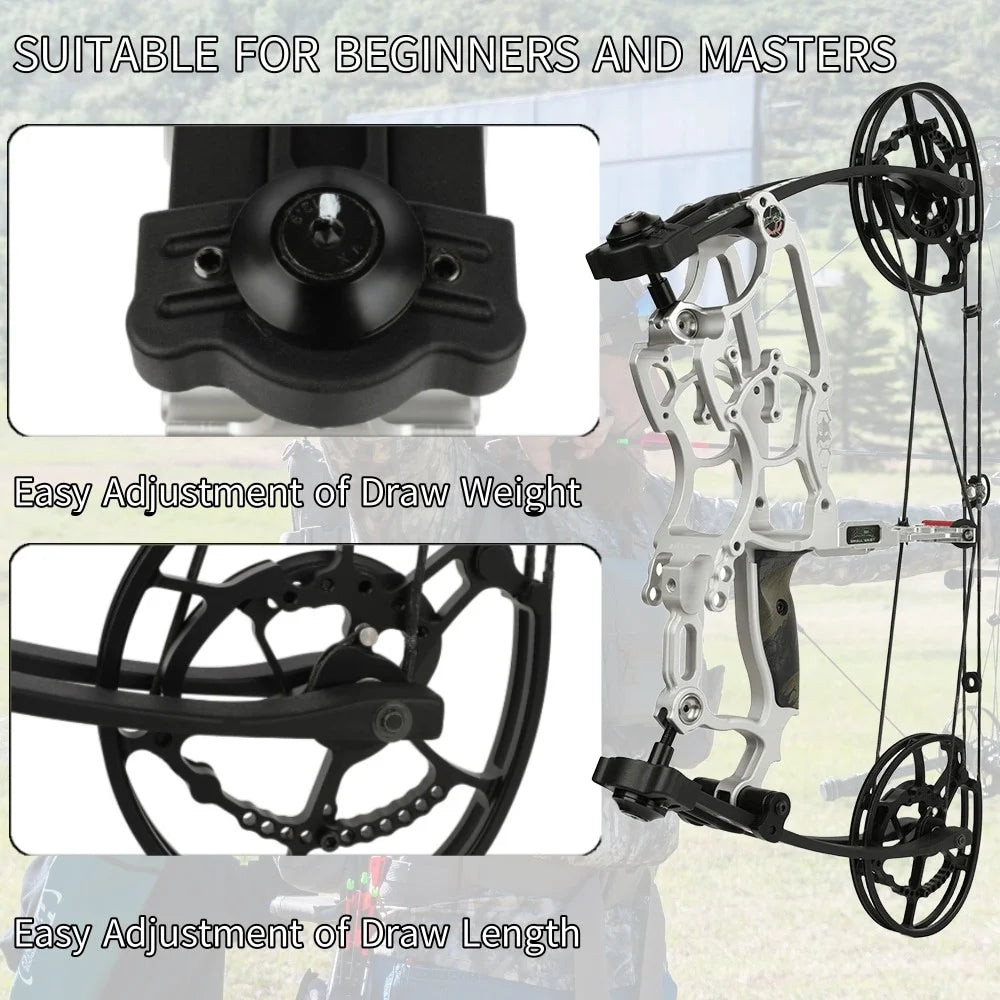 Compound Bow Dual-Use Steel Ball & Arrow Kit 30-70LBS Adjustable Draw Weight Right/Left Hand
