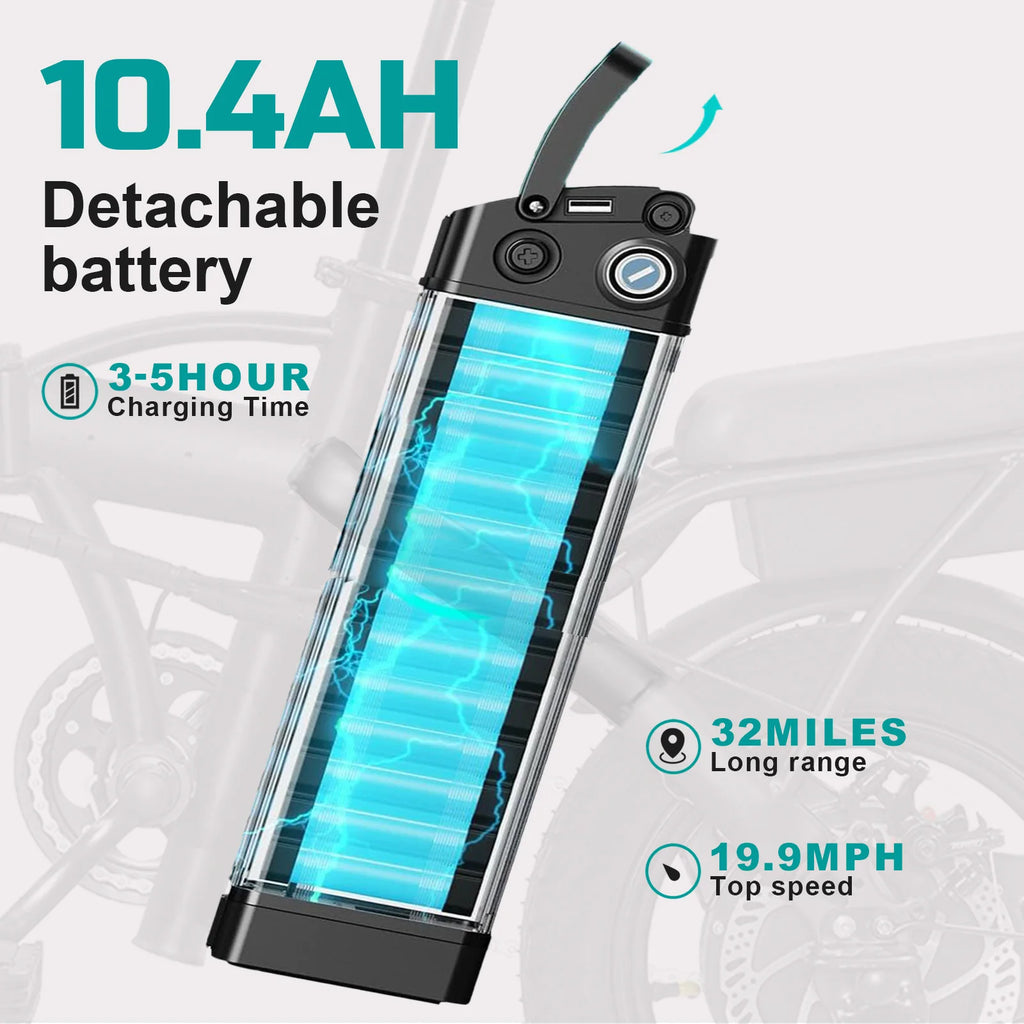 20 MPH,560W Motor,48V Removable Battery,14inch Folding Adult Electric Bike