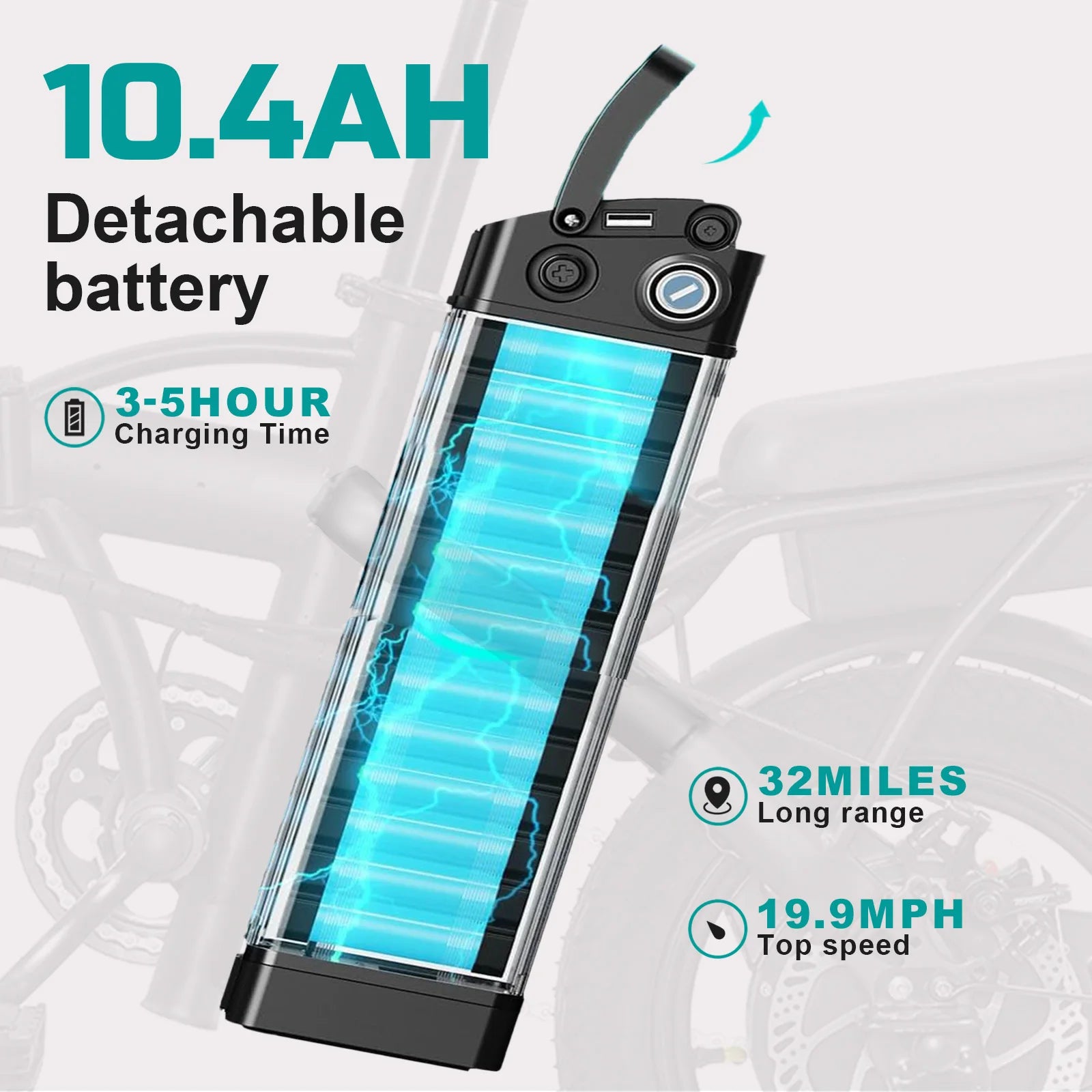 20 MPH,560W Motor,48V Removable Battery,14inch Folding Adult Electric Bike
