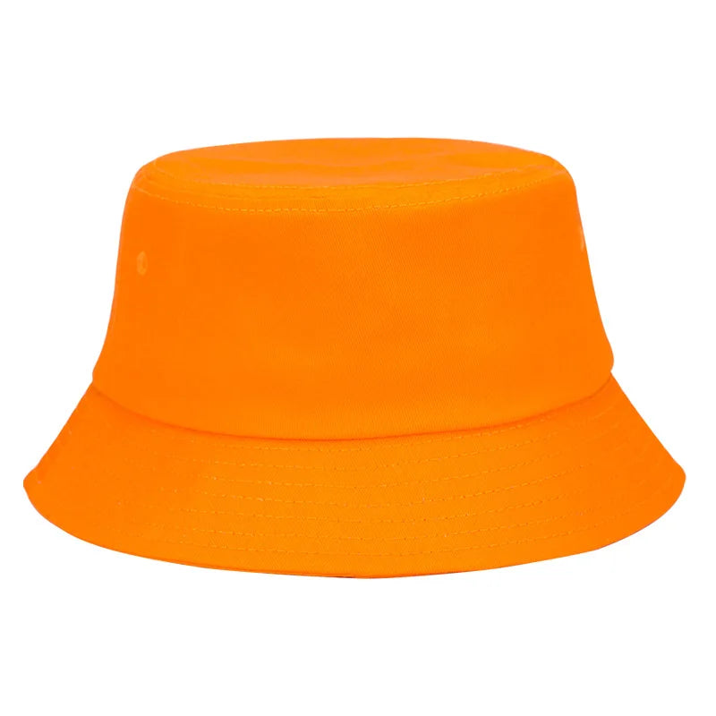100% Pure Cotton Solid Color Bucket Hat