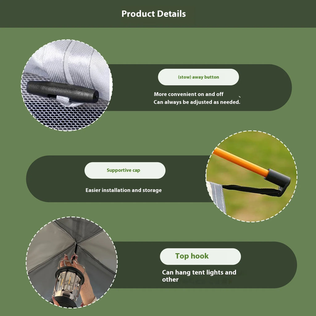 Small Silver Auto-Tent - 60-Second Setup for 3-4 People, All-Weather