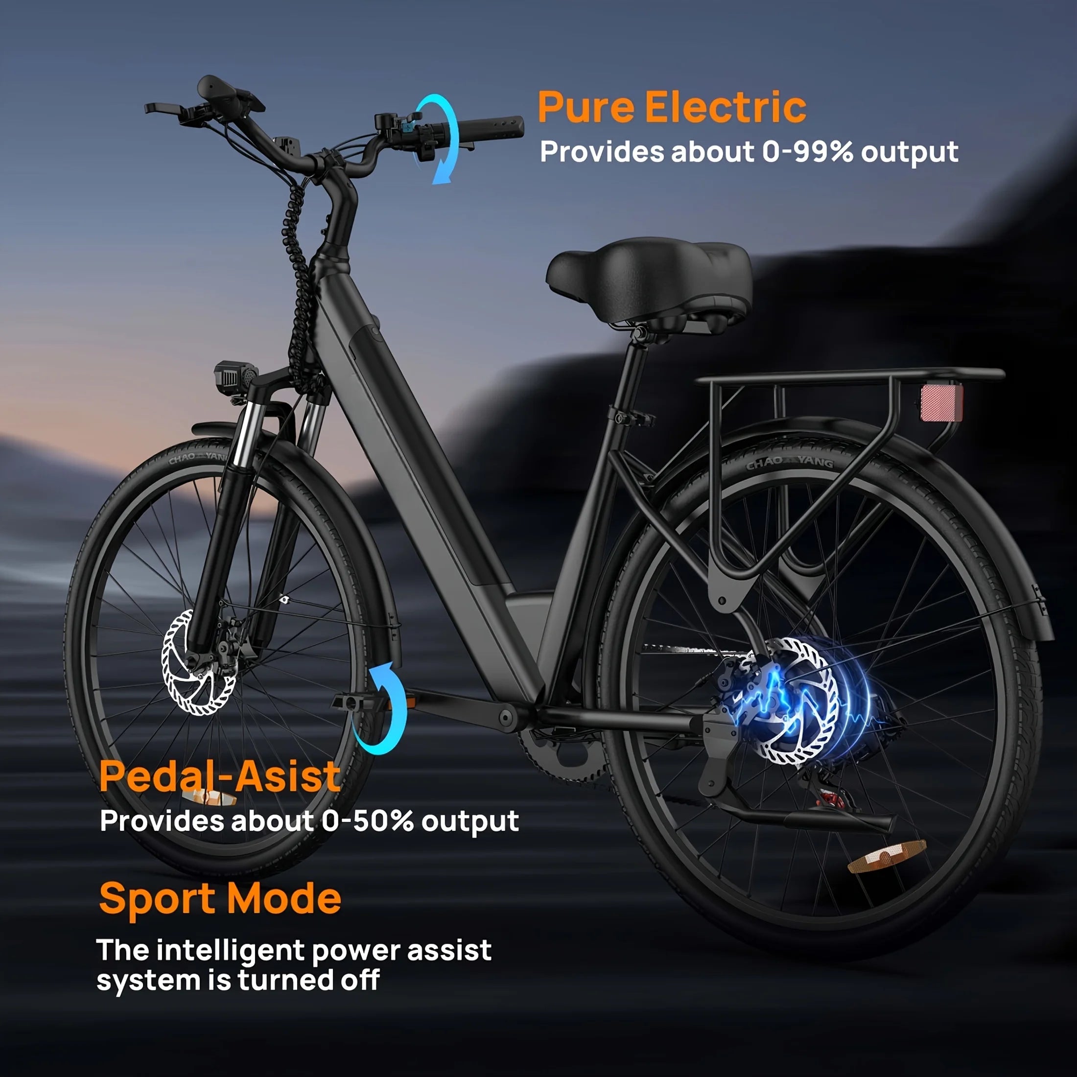 750W Adult Electric Bike | 48V 10.4Ah Battery, UP To 20MPH, 26''X2" Tire, 7-Speeds