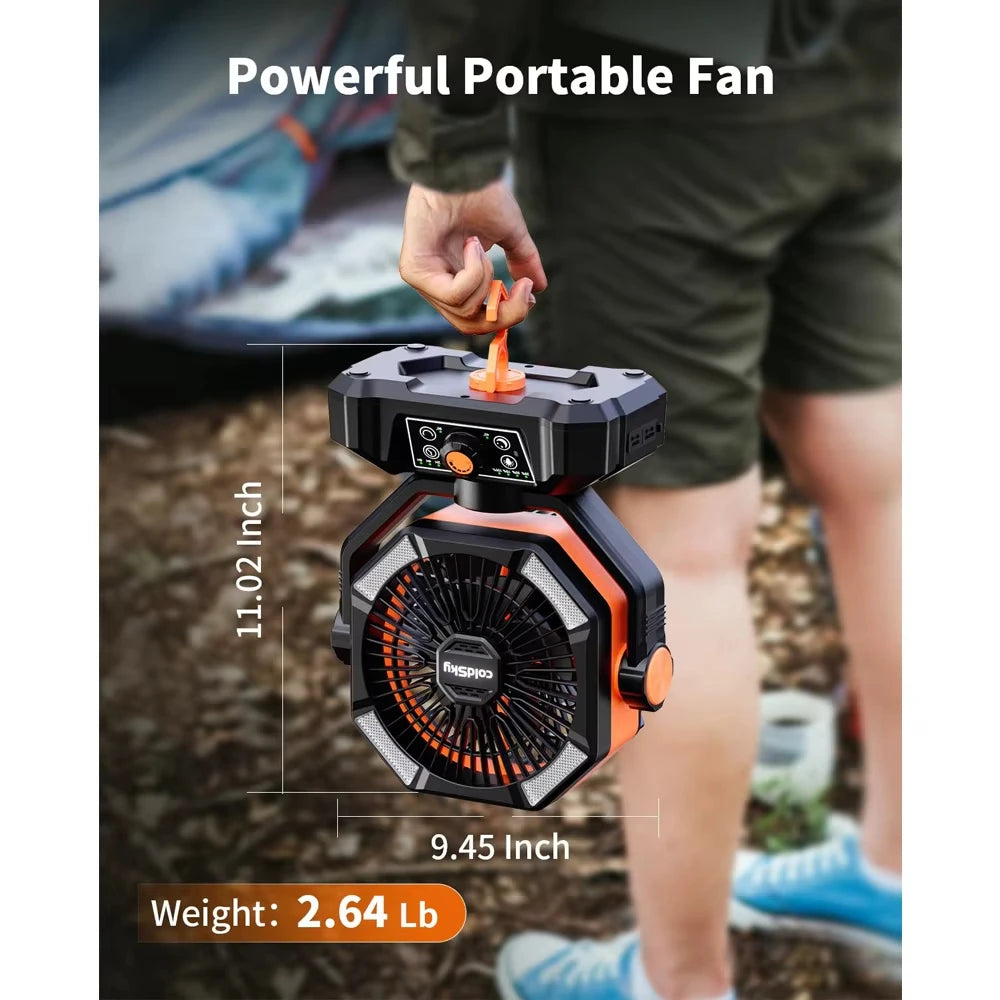 Camping Fan with 4 LED Lantern 20000mAh Battery Portable Outdoor Fan