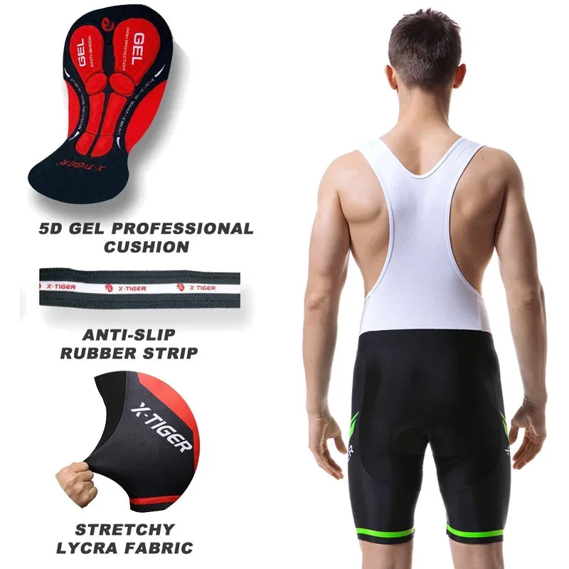 Pro Cycling Bib Shorts Summer GEL Pad Cushion Triathlon