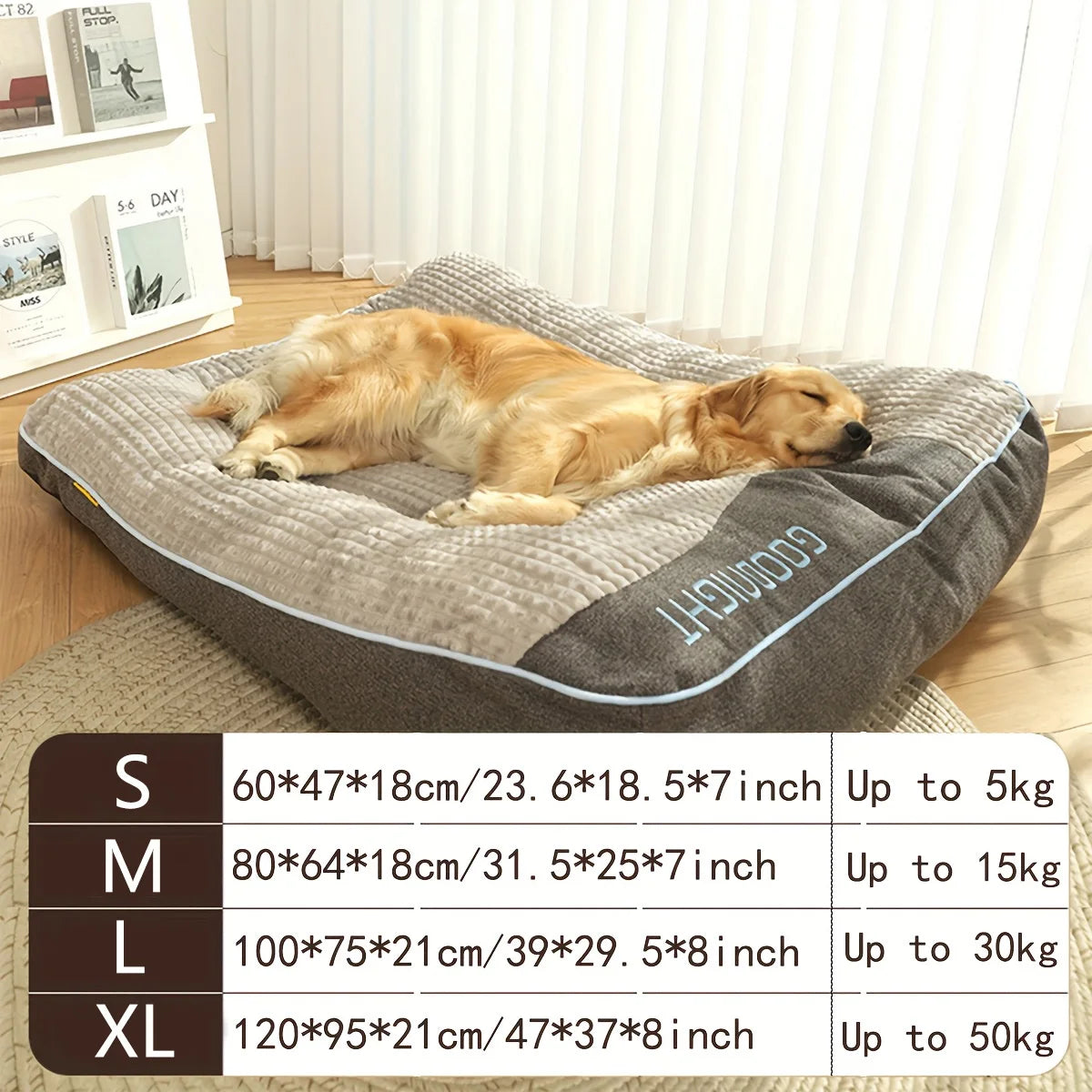Extra Thickened Extra Large Dog Bed 47inch for Large Dogs, Orthopedic Dog Mat for Large Senior Dogs,Durable Kennel Cush