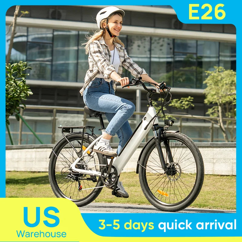 750W Adult Electric Bike | 48V 10.4Ah Battery, UP To 20MPH, 26''X2" Tire, 7-Speeds