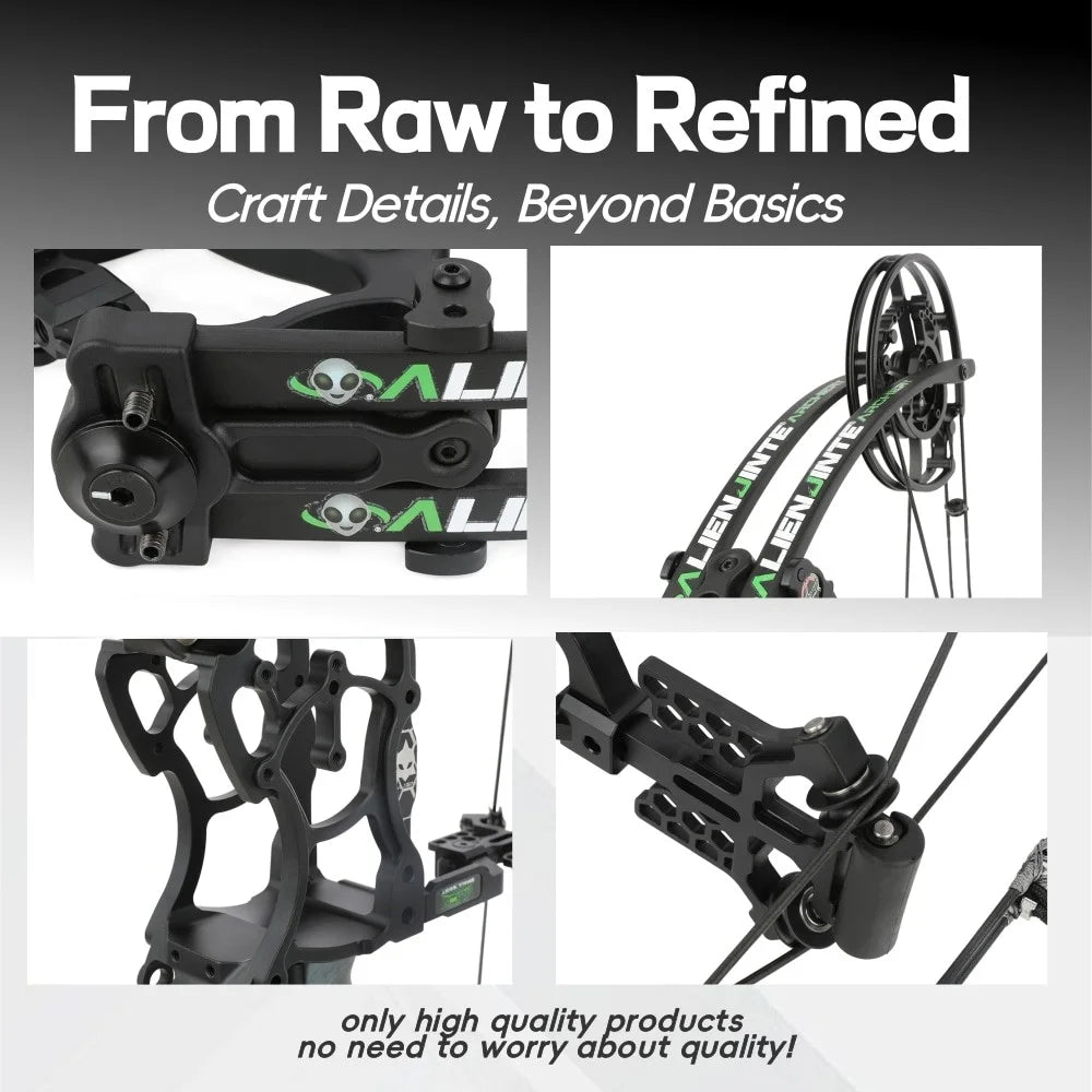 Compound Bow Dual-Use Steel Ball & Arrow Kit 30-70LBS Adjustable Draw Weight Right/Left Hand