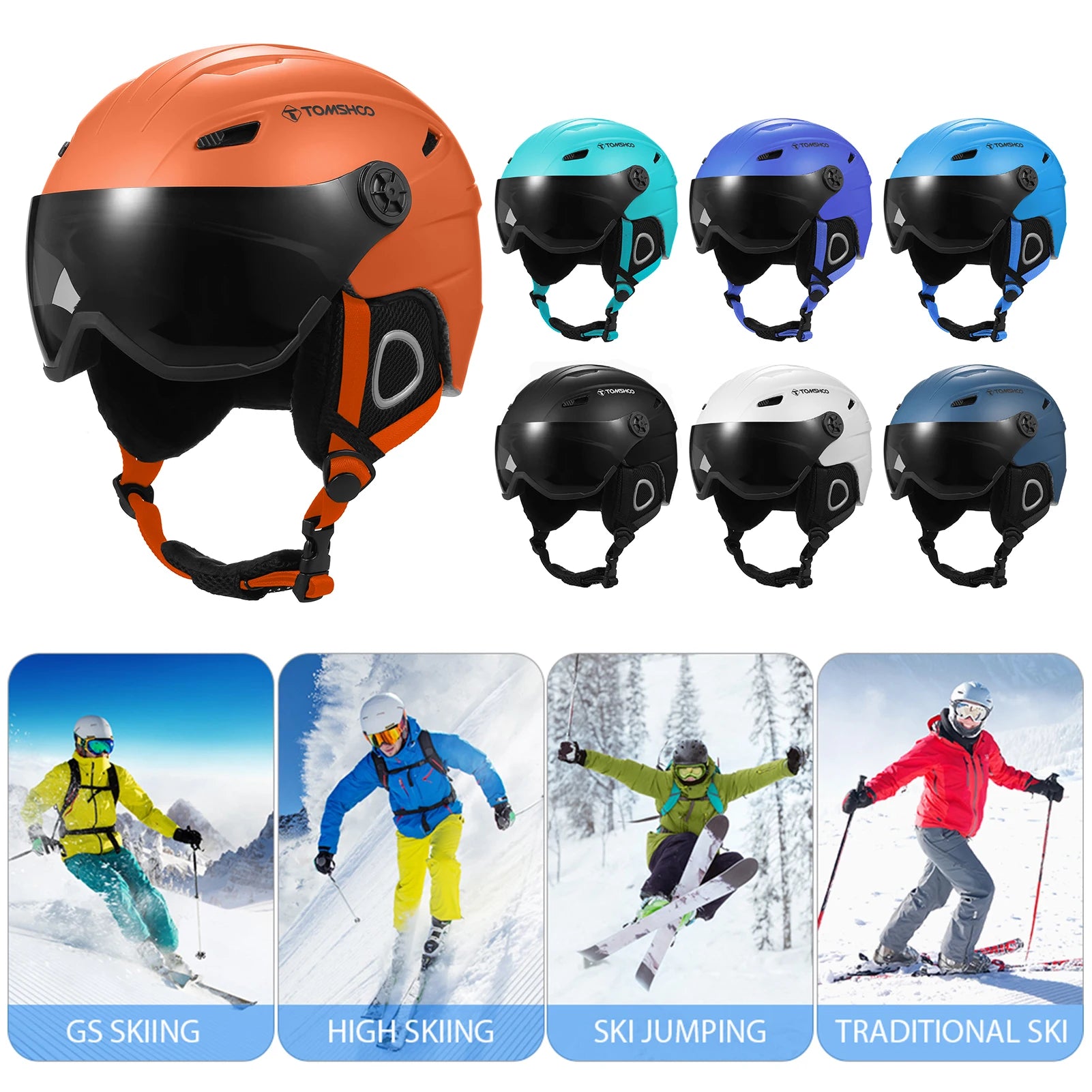 US Ski or Snowboard Helmet with Removable Liner and Ear Pads