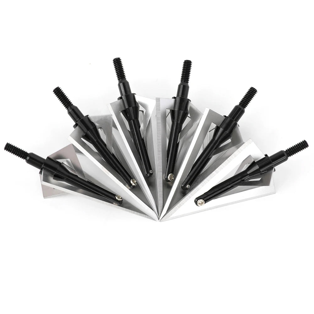 Archery Broadheads 12pcs 120grain Screw-in Aluminum Steel Arrowheads