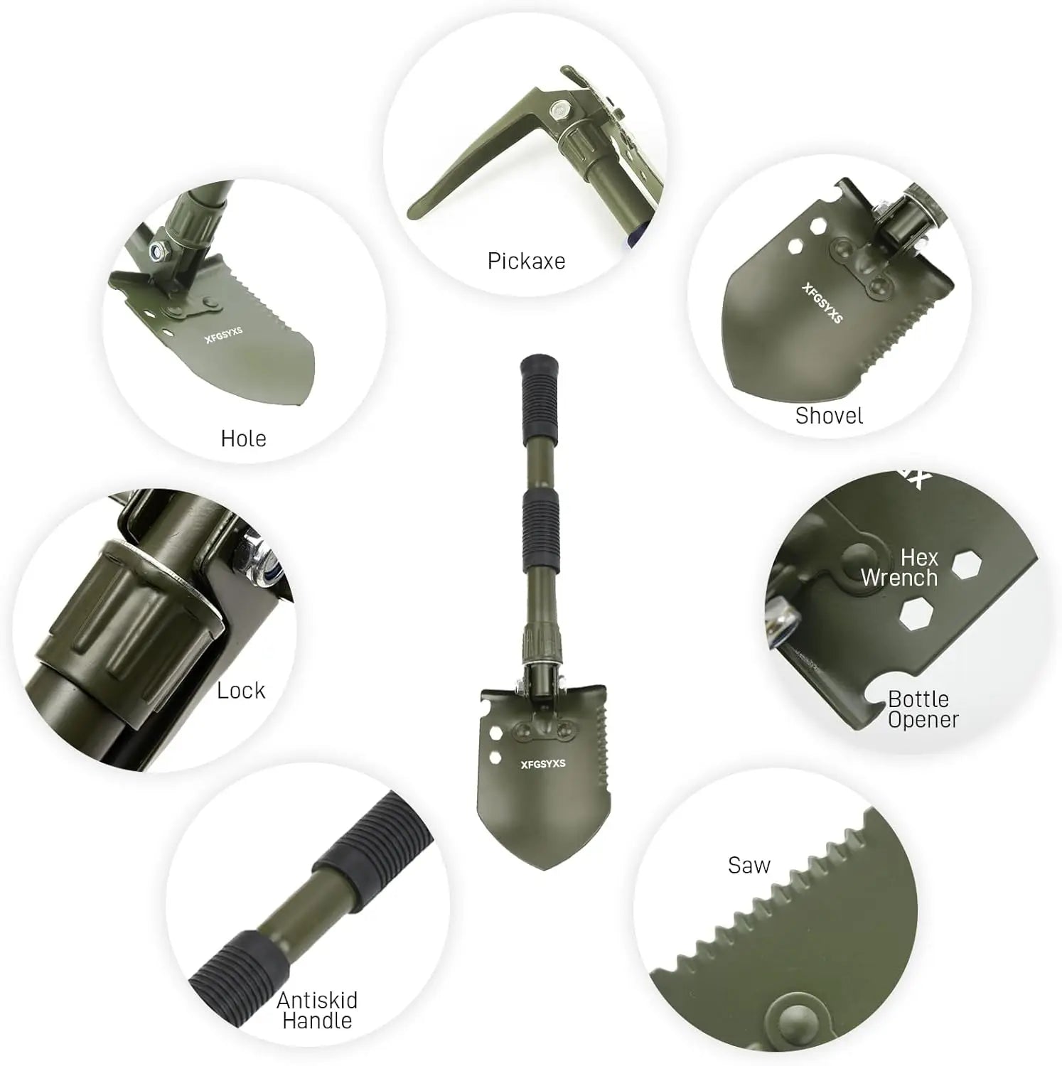 Mini Folding Camping Shovel, Lightweight Portable Survival Tool for Outdoor Hiking Digging Car Emergency