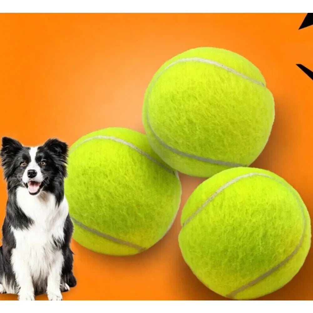 1Pc Dog Toy Bouncy Tennis Ball for Large Medium Small Dogs. Tough Chew Durable Rubber Toy for Biting. Training Fetch Pet Supply.