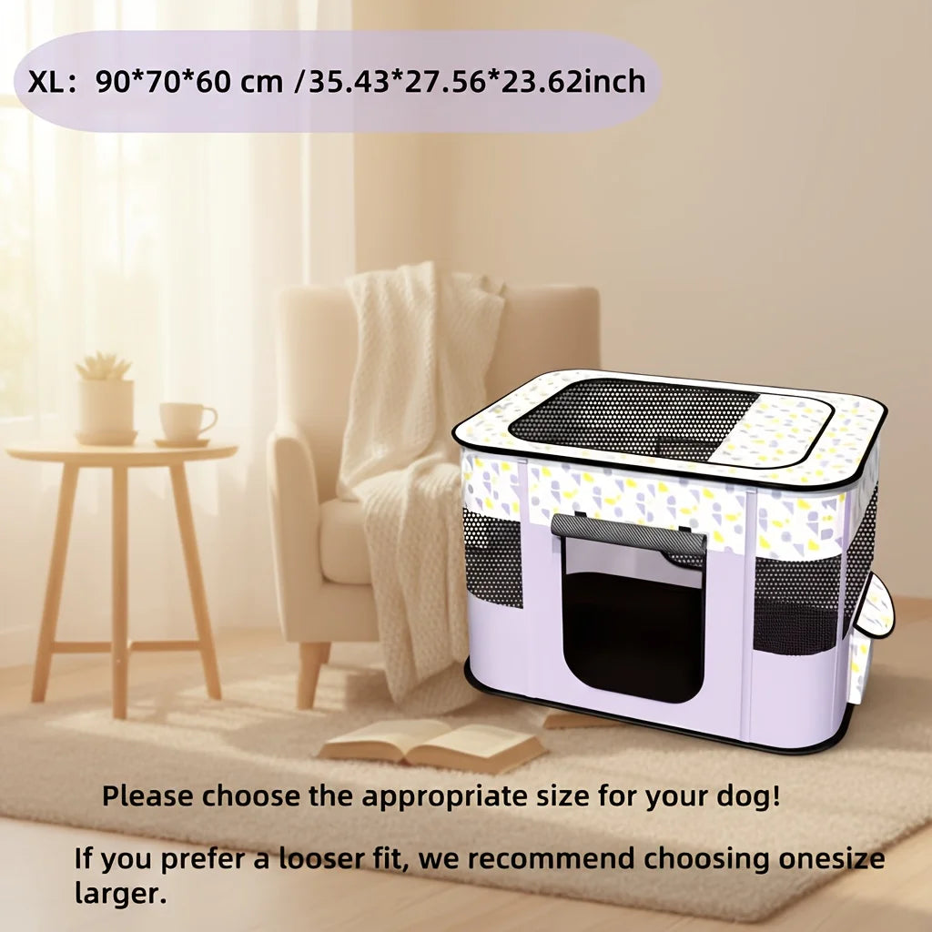 Fashionable Foldable Rectangular Pet Cage (M/XL) for Dogs & Cats, Pet House & Playpen, Portable Tent Fence for Puppies & Kittens