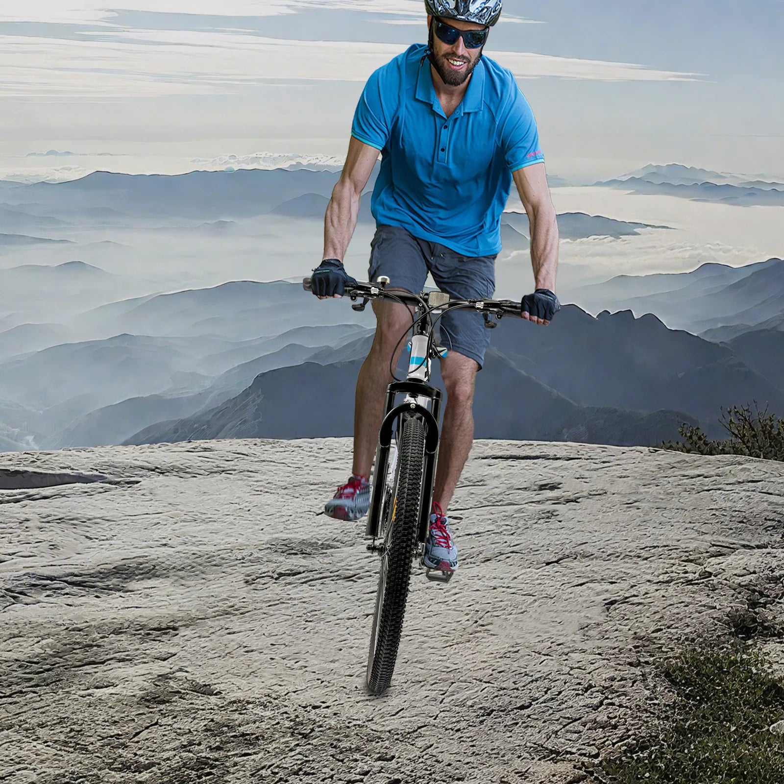 Foldable Mountain Bike High-Carbon Steel - 21-Speed Gear System&26In Wheel, Dual Disc Brakes&Dual Shock Absorbers