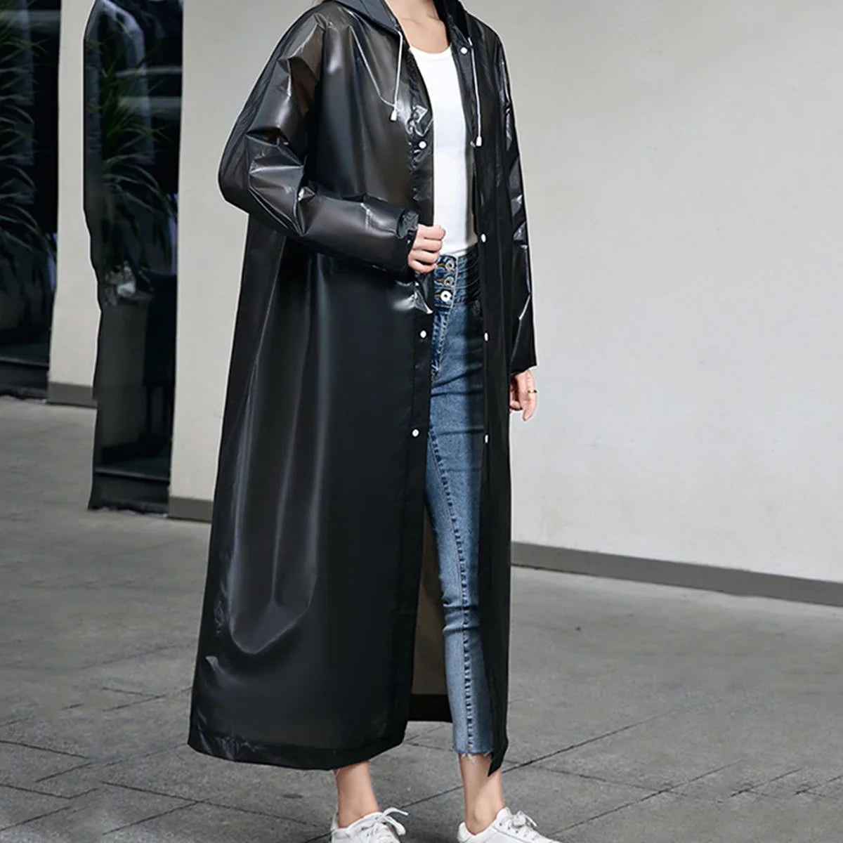 Outdoor Lightweight One-piece Long Raincoat for Men and Women