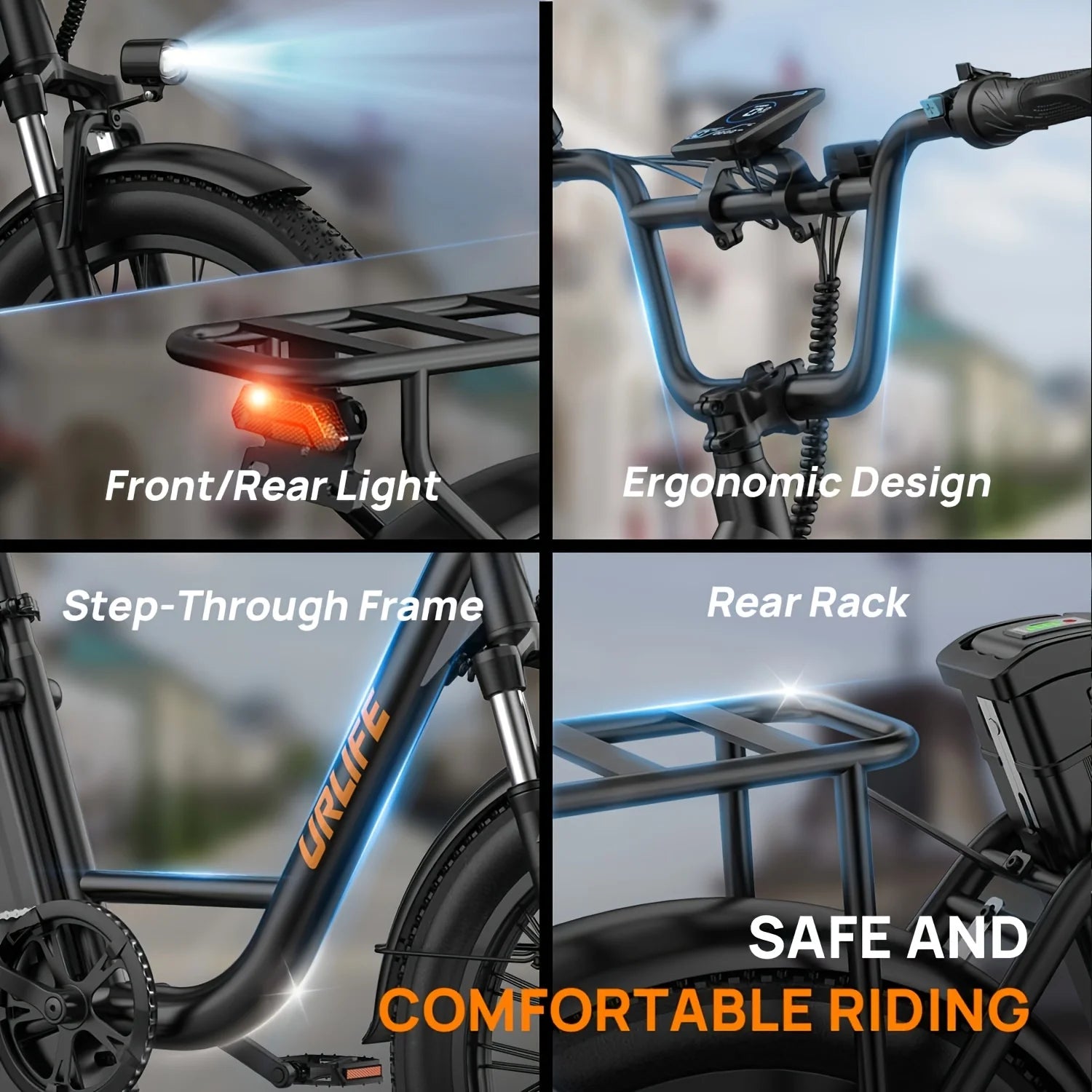 1000W E20 Electric Bike | 48V 13Ah Removable Battery, 28MPH, 7-Speed E-Bike with Dual Disc Brake