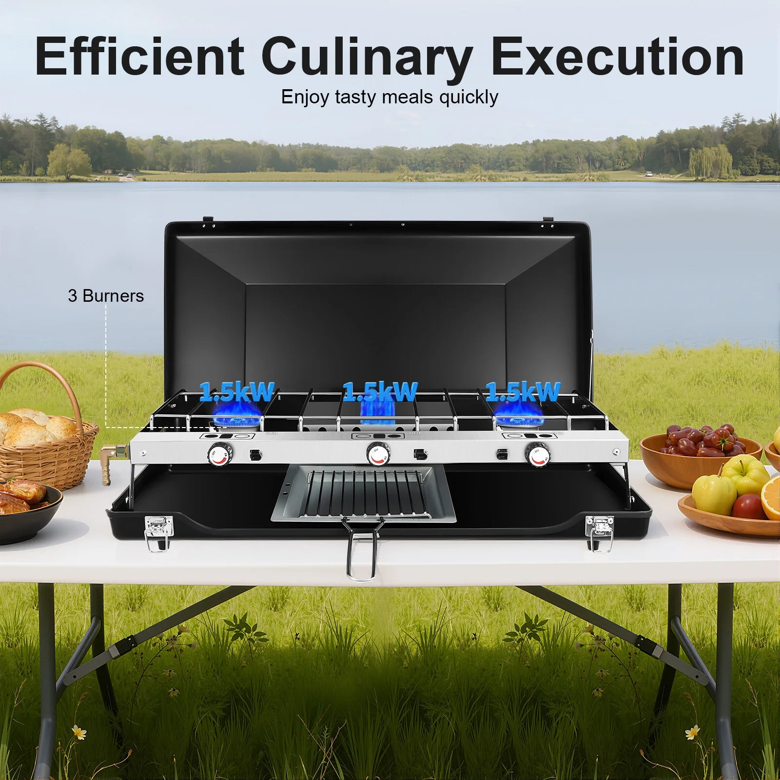 Portable propane butane 3-Burner Outdoor Stove
