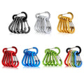 6Pcs Outdoor Carabiner Keychain D Shape Mini Carabiner