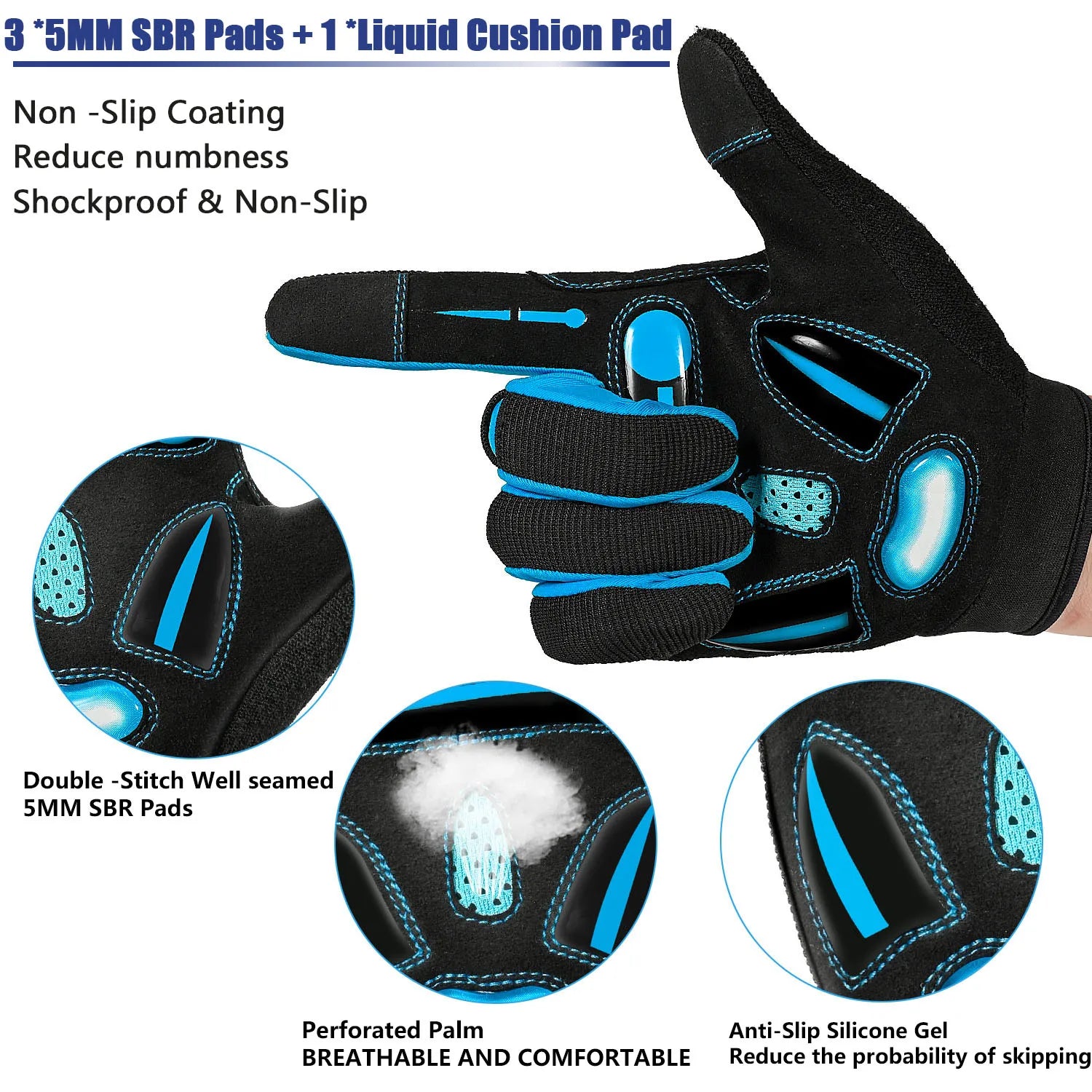 Motocross Bicycle Racing Gloves Breathable Non-slip Touch Screen for Men and Women