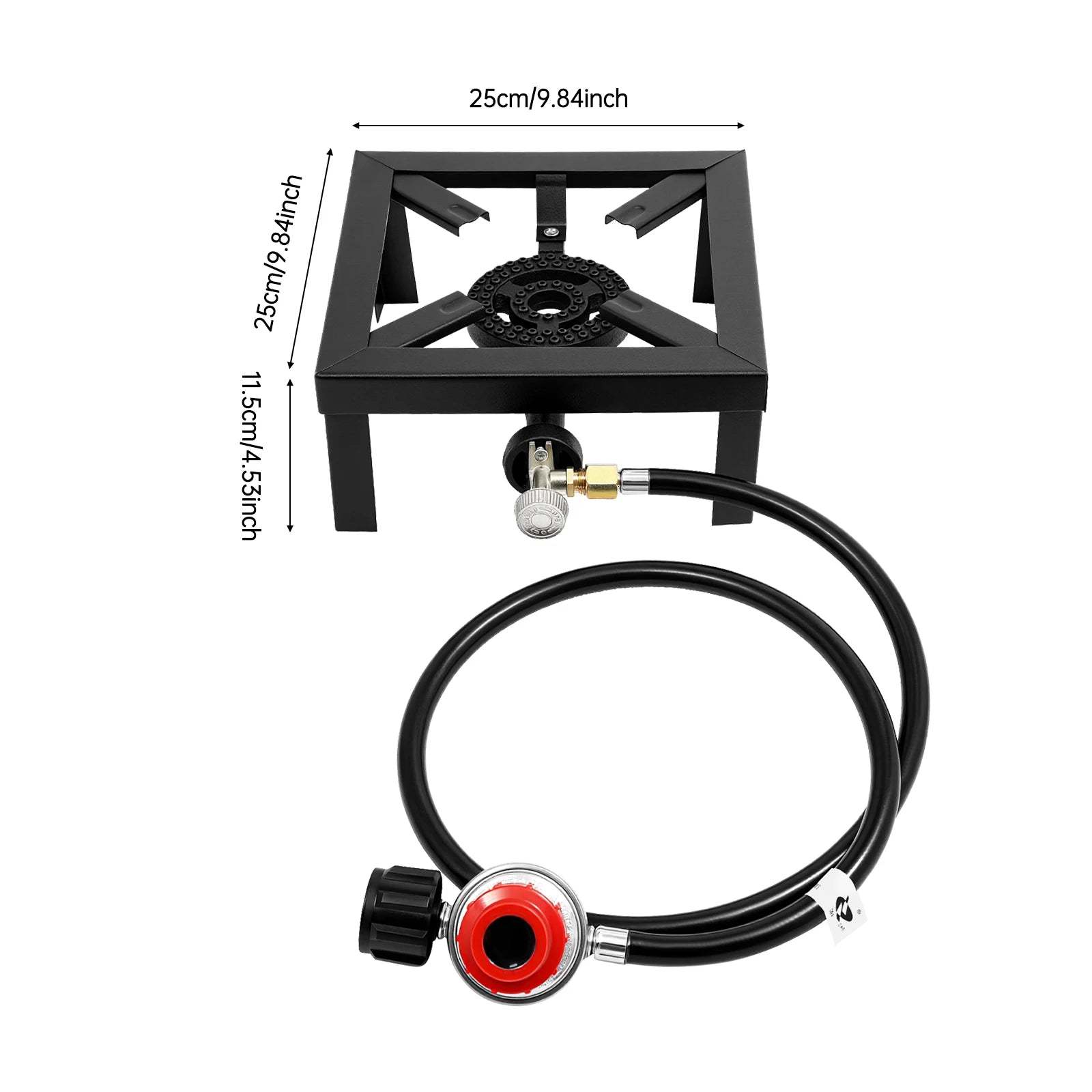 Portable 1/2 Burner Outdoor Gas Stove Propane Cooker with Adjustable 0-10Psi Regulator Hose for Patio Camping, BBQ